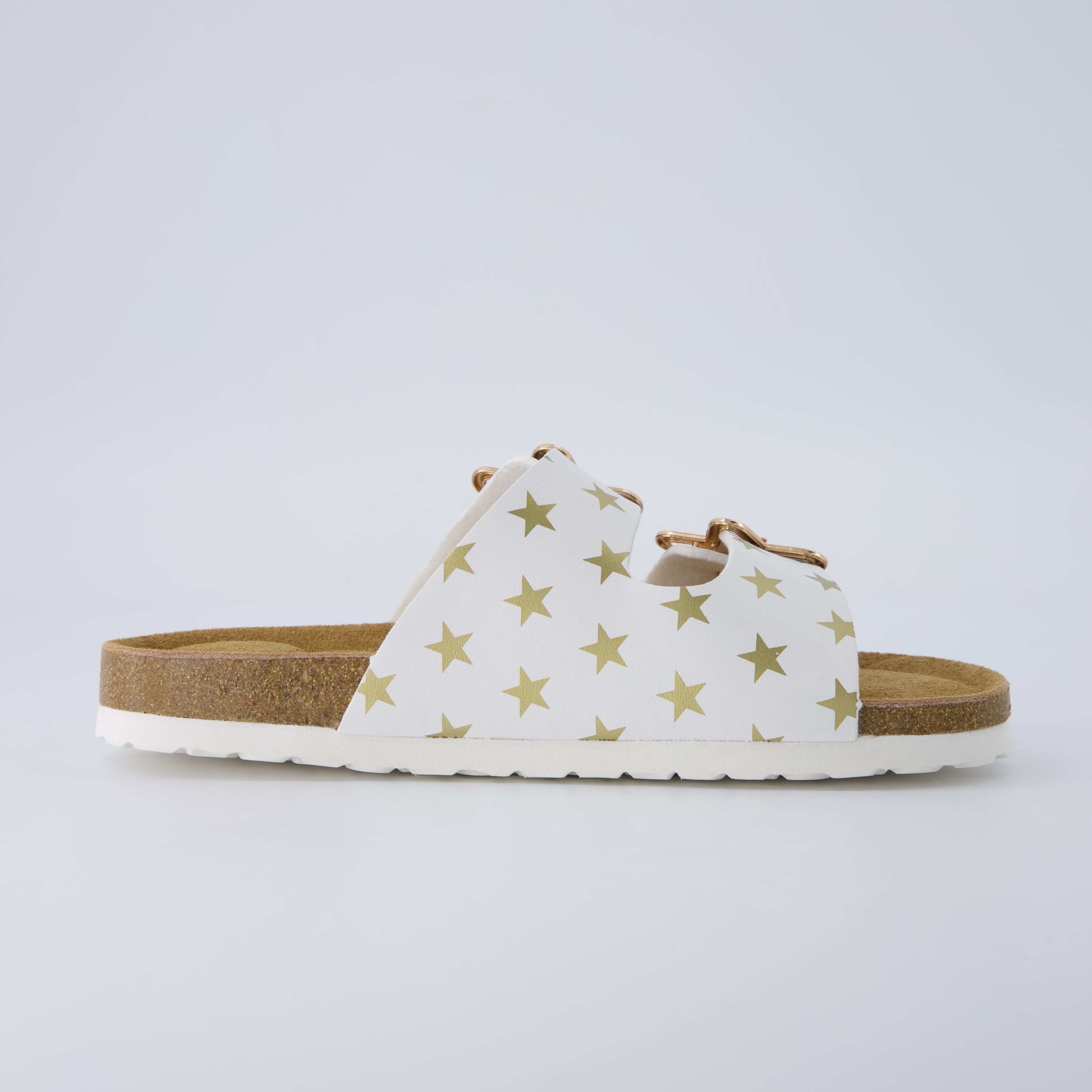 Lily Girl Toddler Sandals White Print Medium