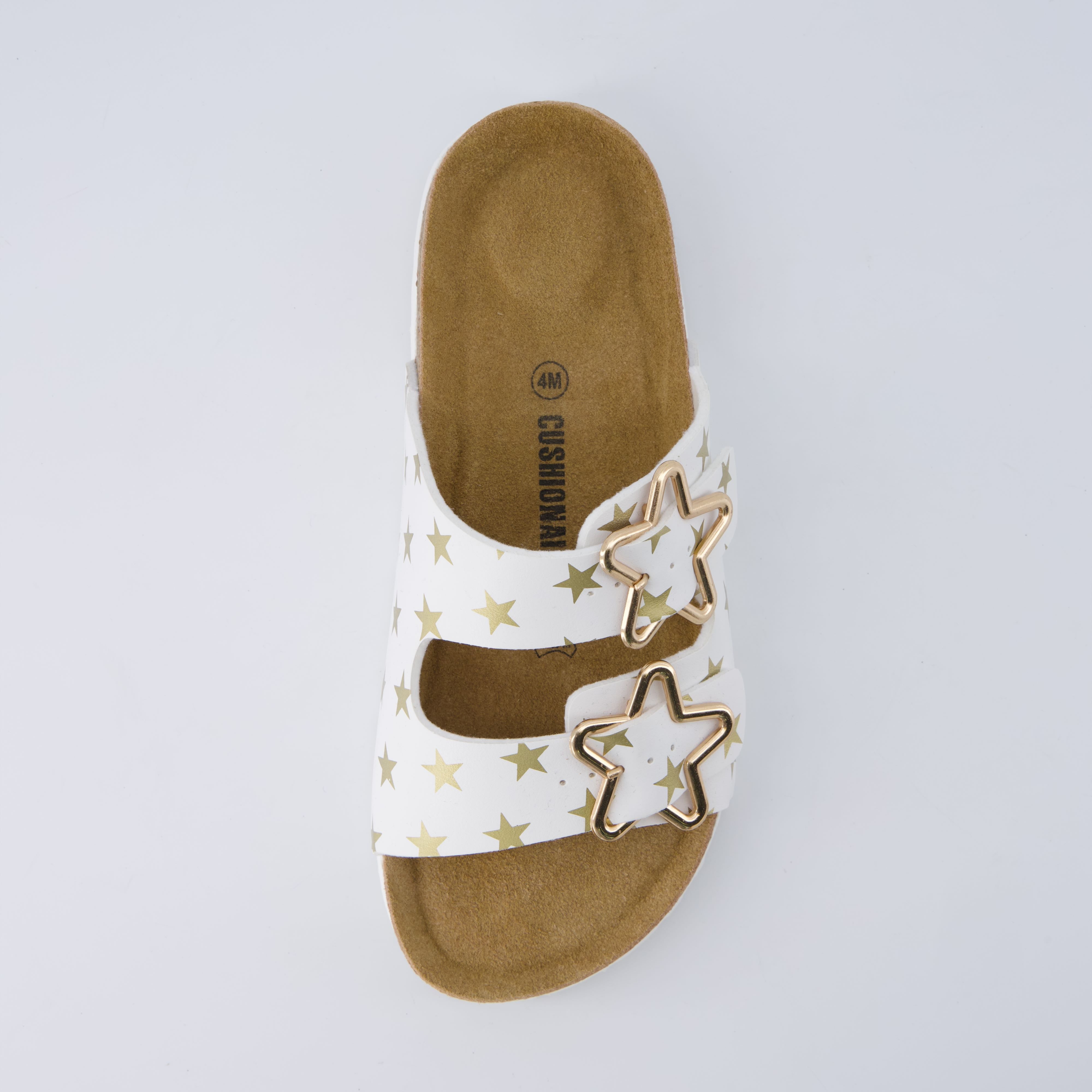 Lily Girl Toddler Sandals White Print Medium
