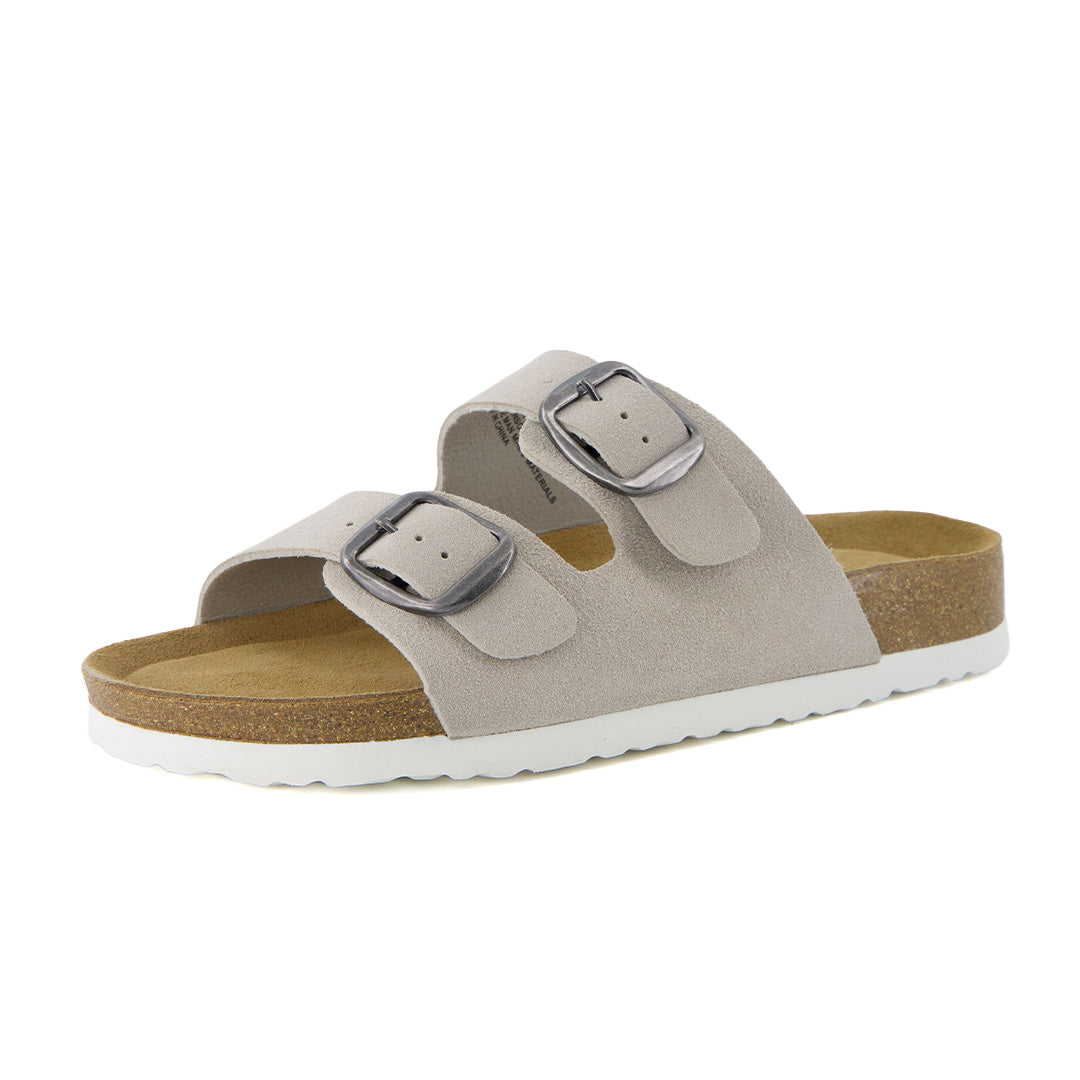 Logo Leather Sandal Stone