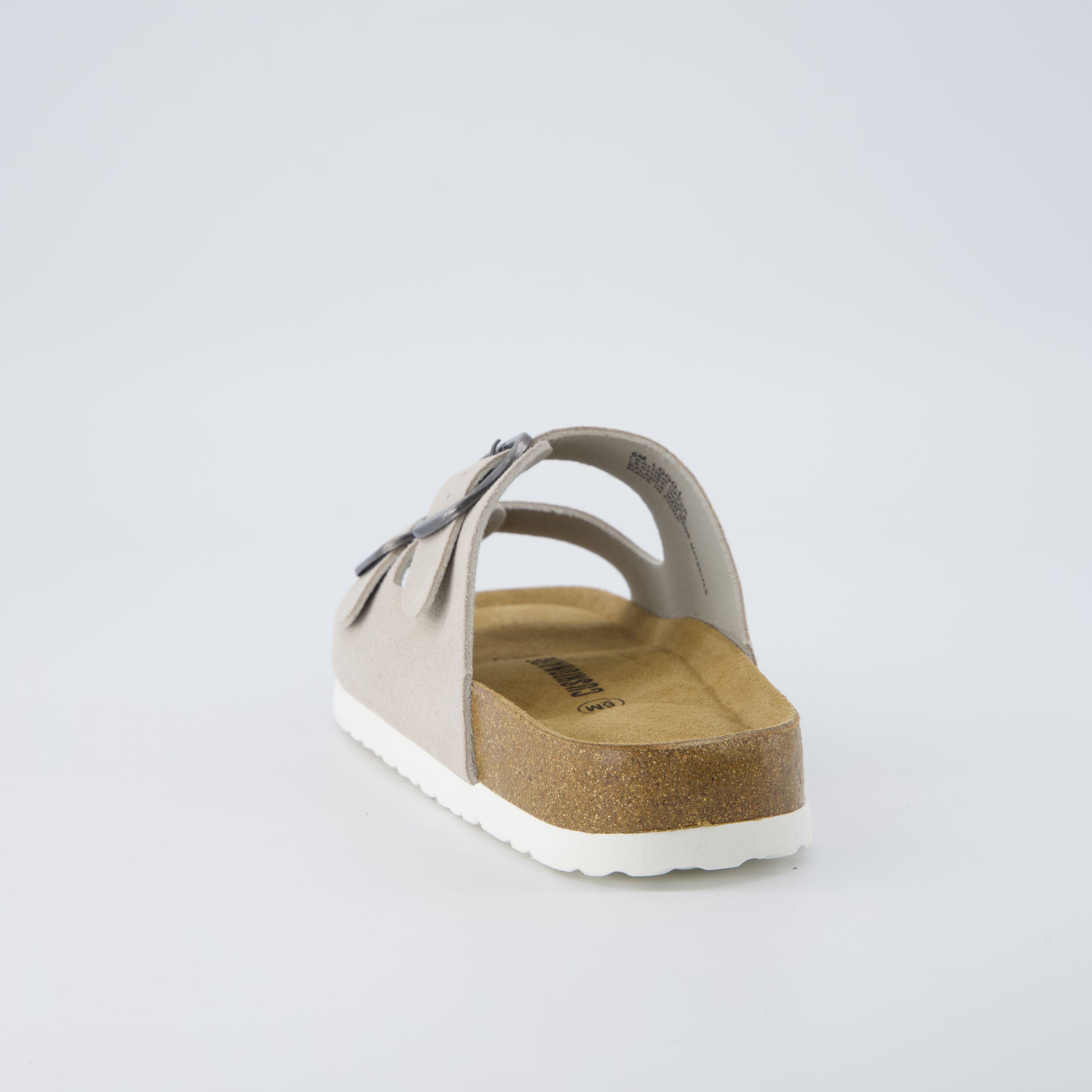 Logo Leather Sandal Stone
