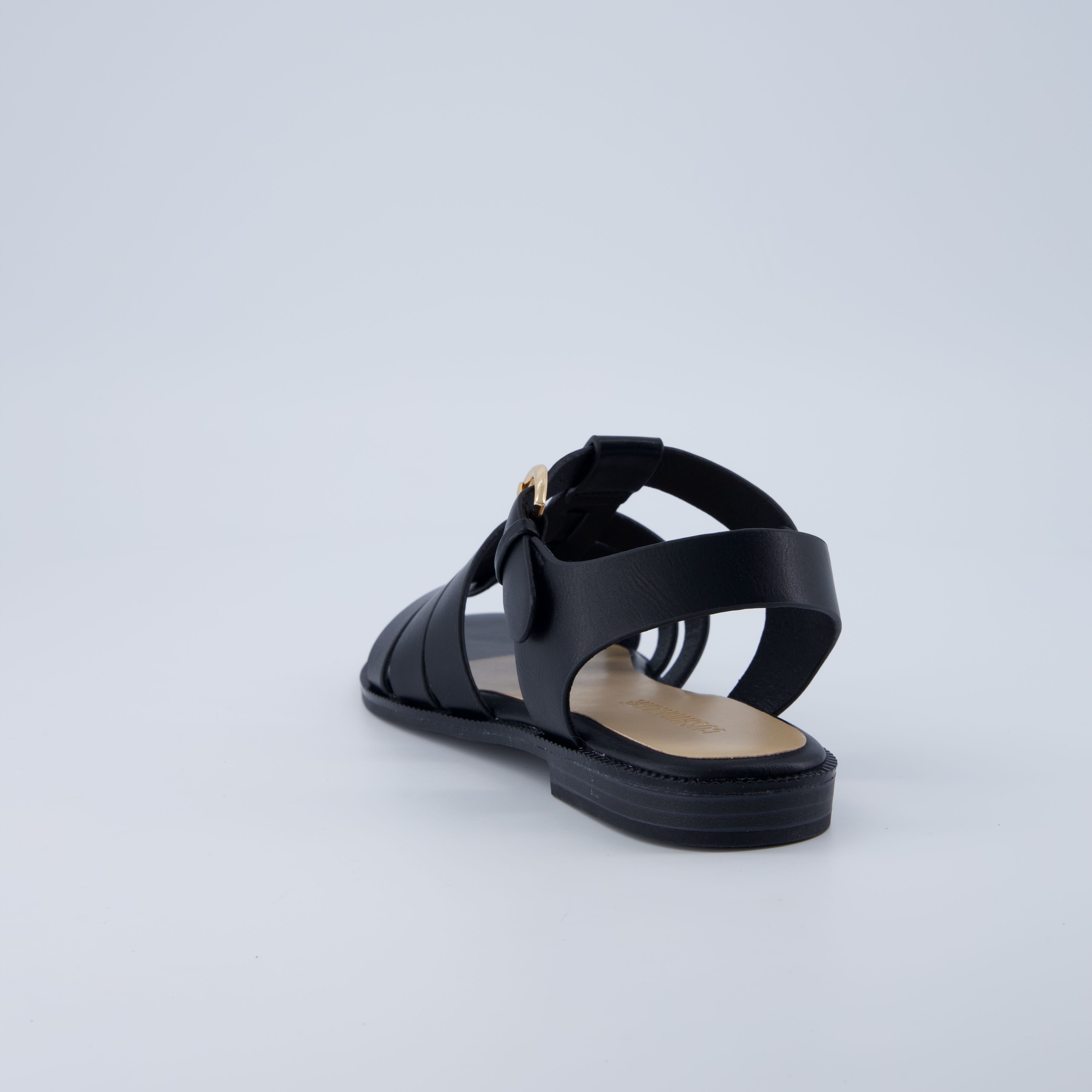 London Fisherman Sandal Black