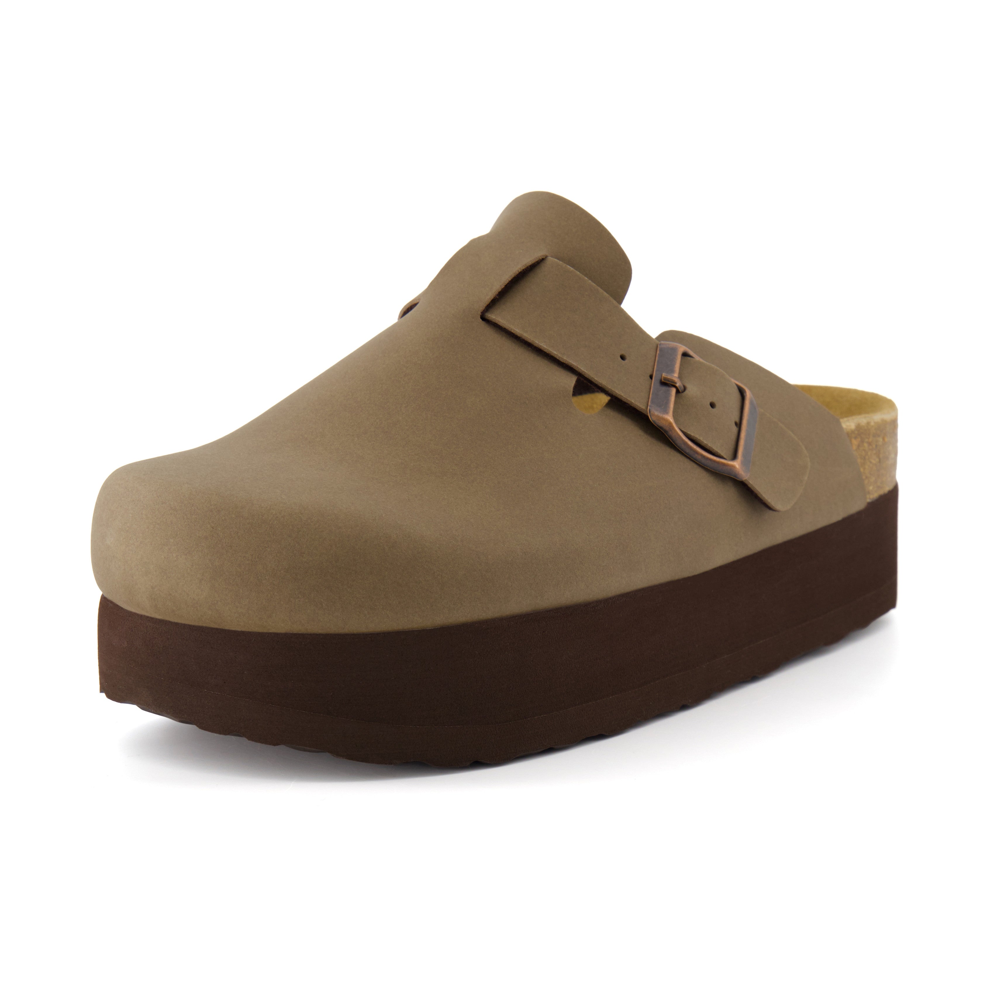 Loom Platform Clog Brown