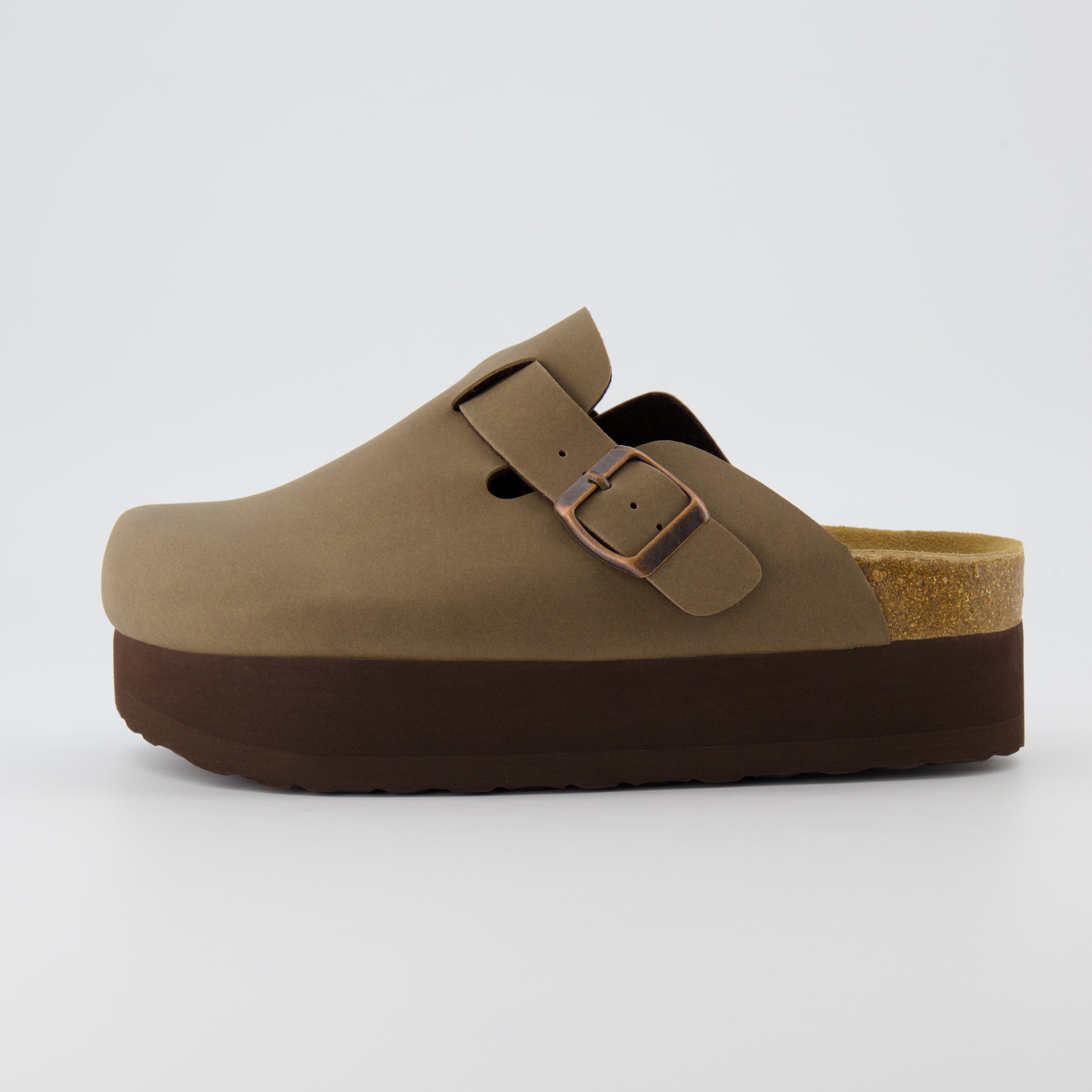 Loom Platform Clog Brown