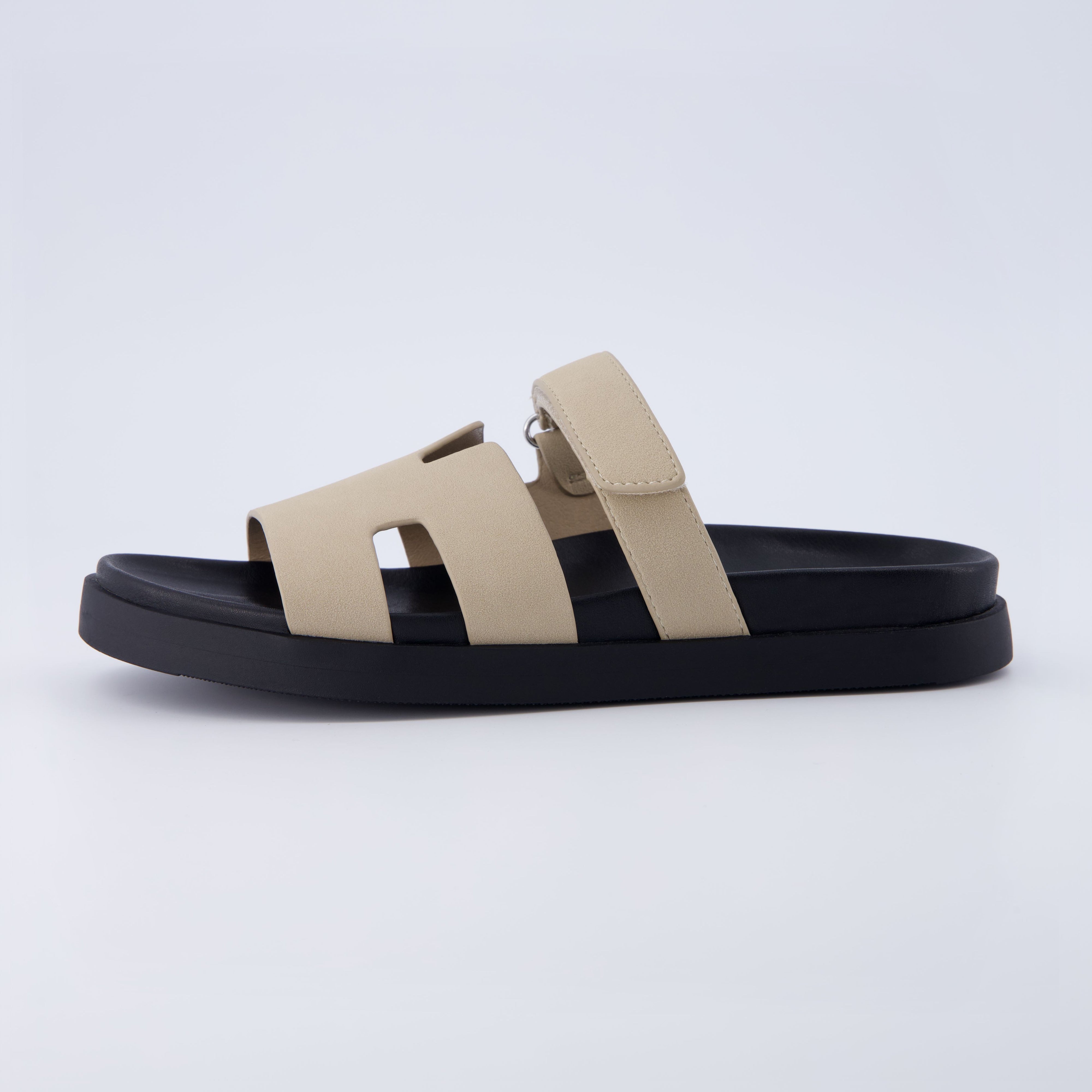 Lotto Footbed Sandal Taupe Vegan Suede