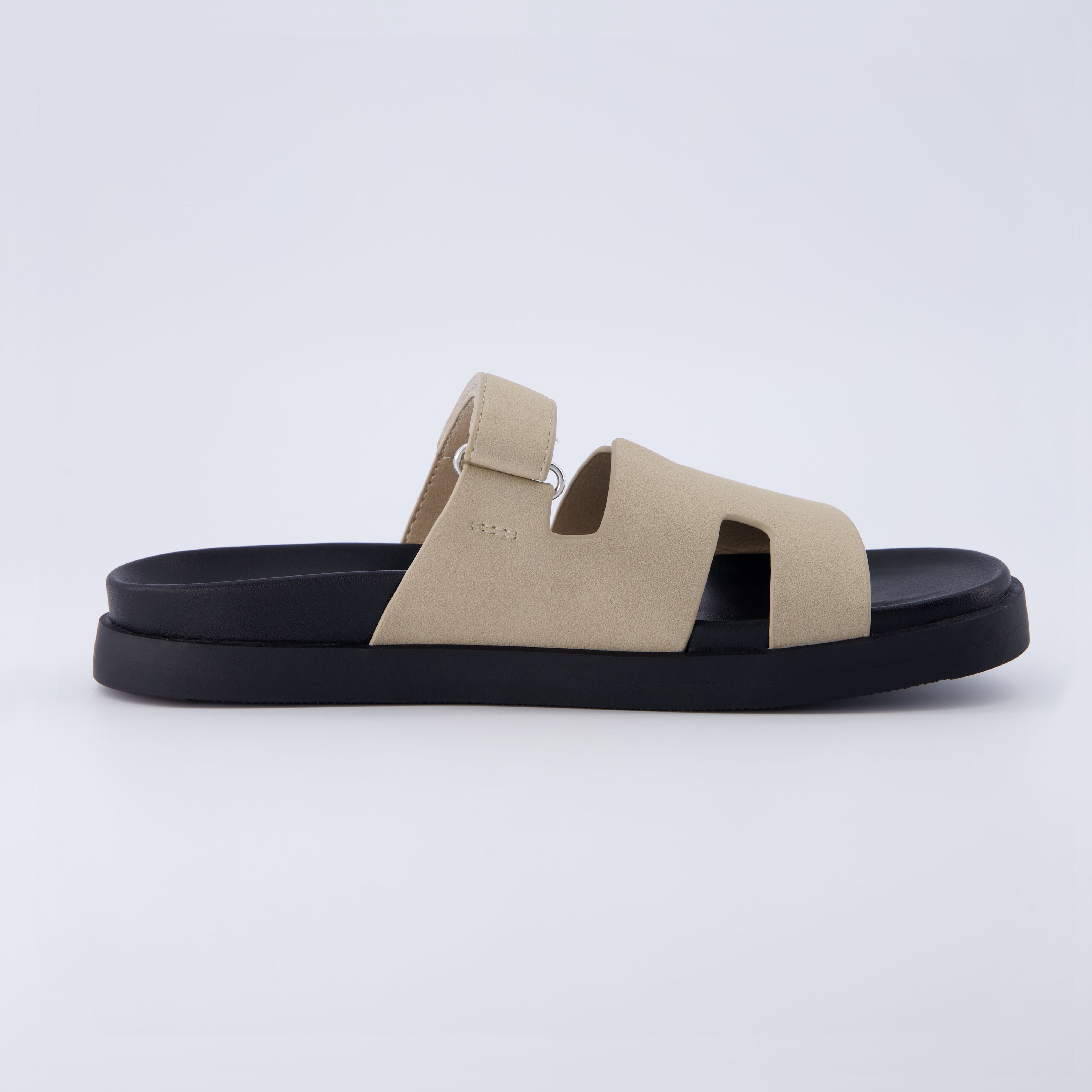 Lotto Footbed Sandal Taupe Vegan Suede