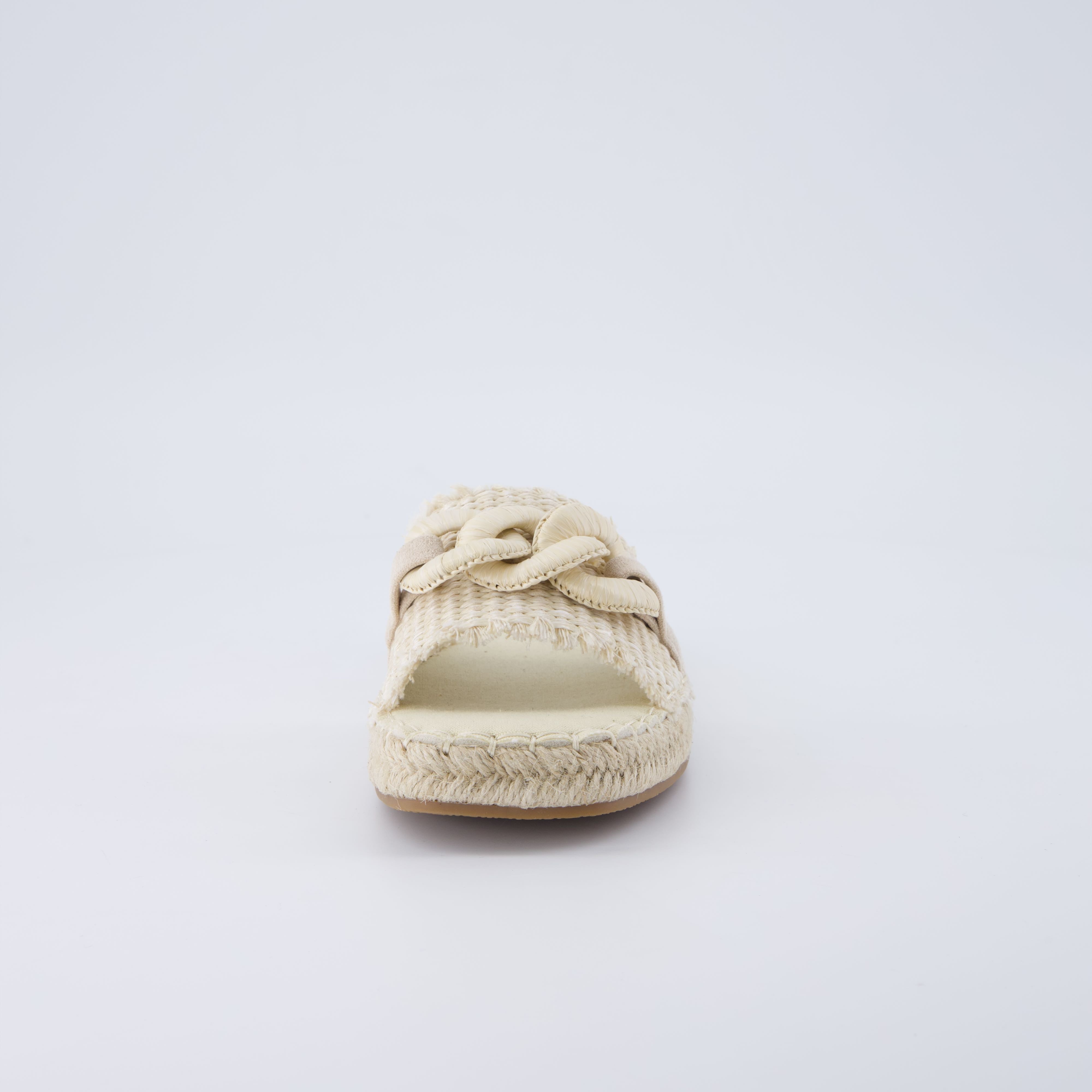 Lucia Raffia Sandals Beige