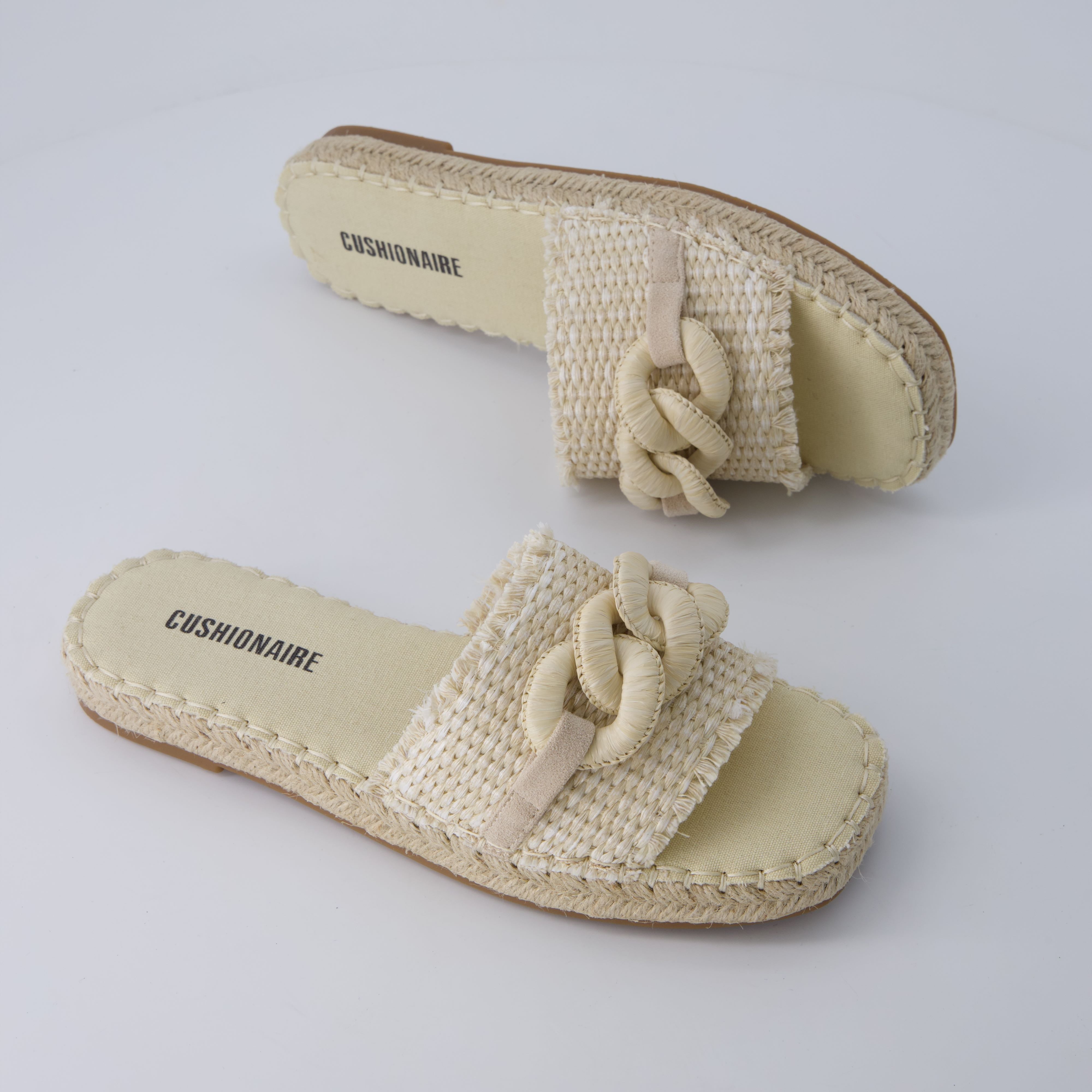Lucia Raffia Sandals Beige
