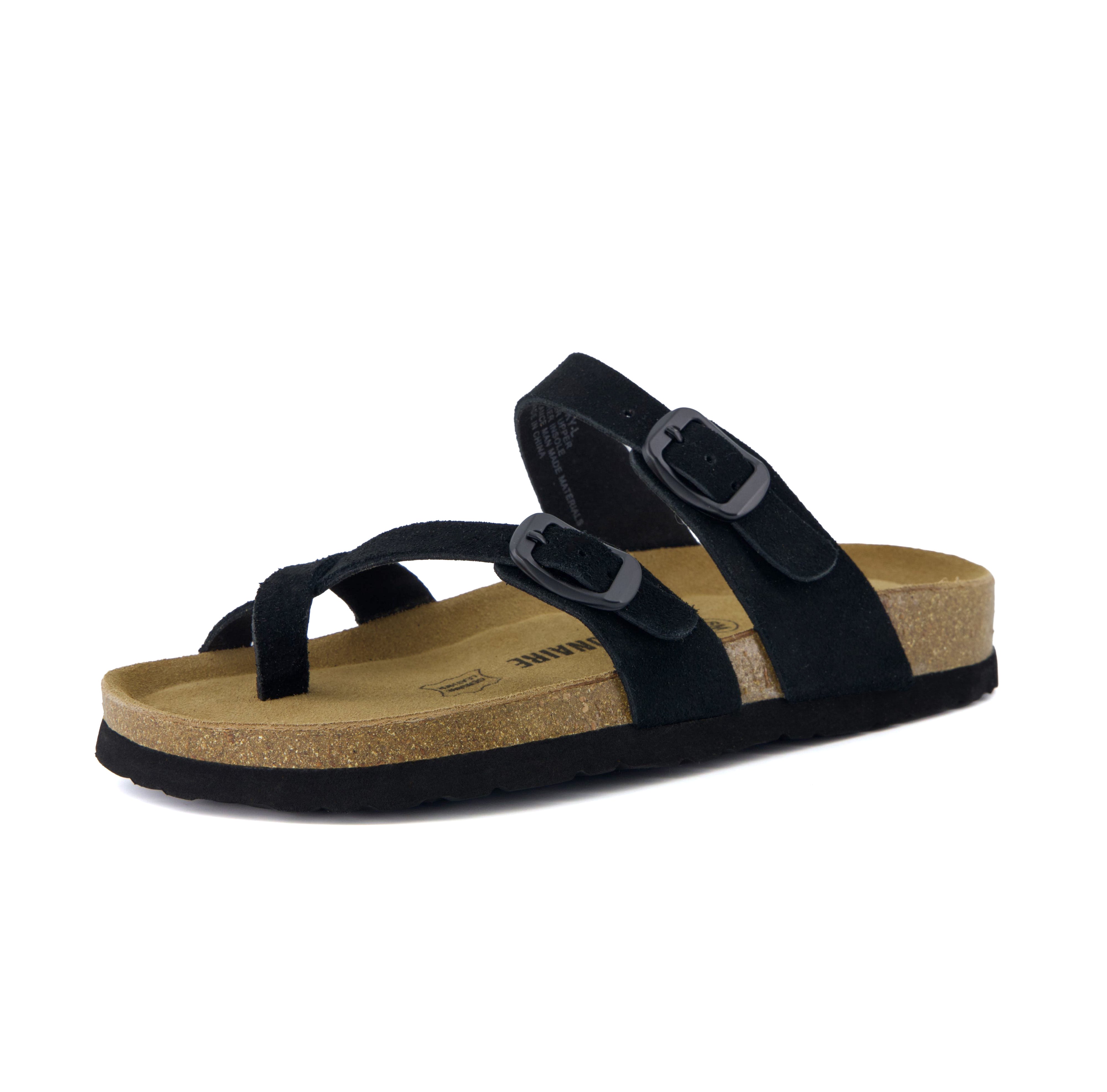 Lucky Cork Footbed Sandals Black