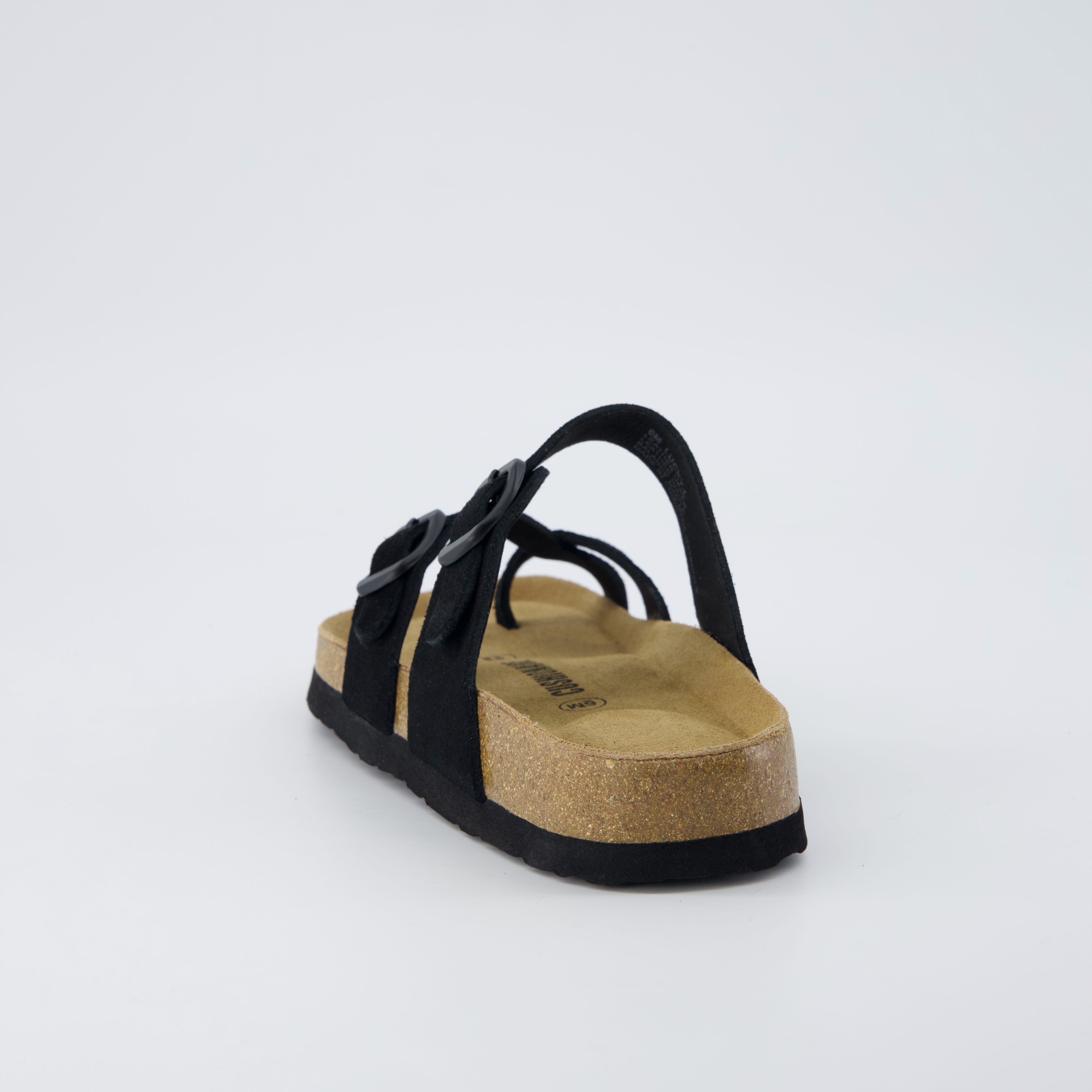 Lucky Cork Footbed Sandals Black
