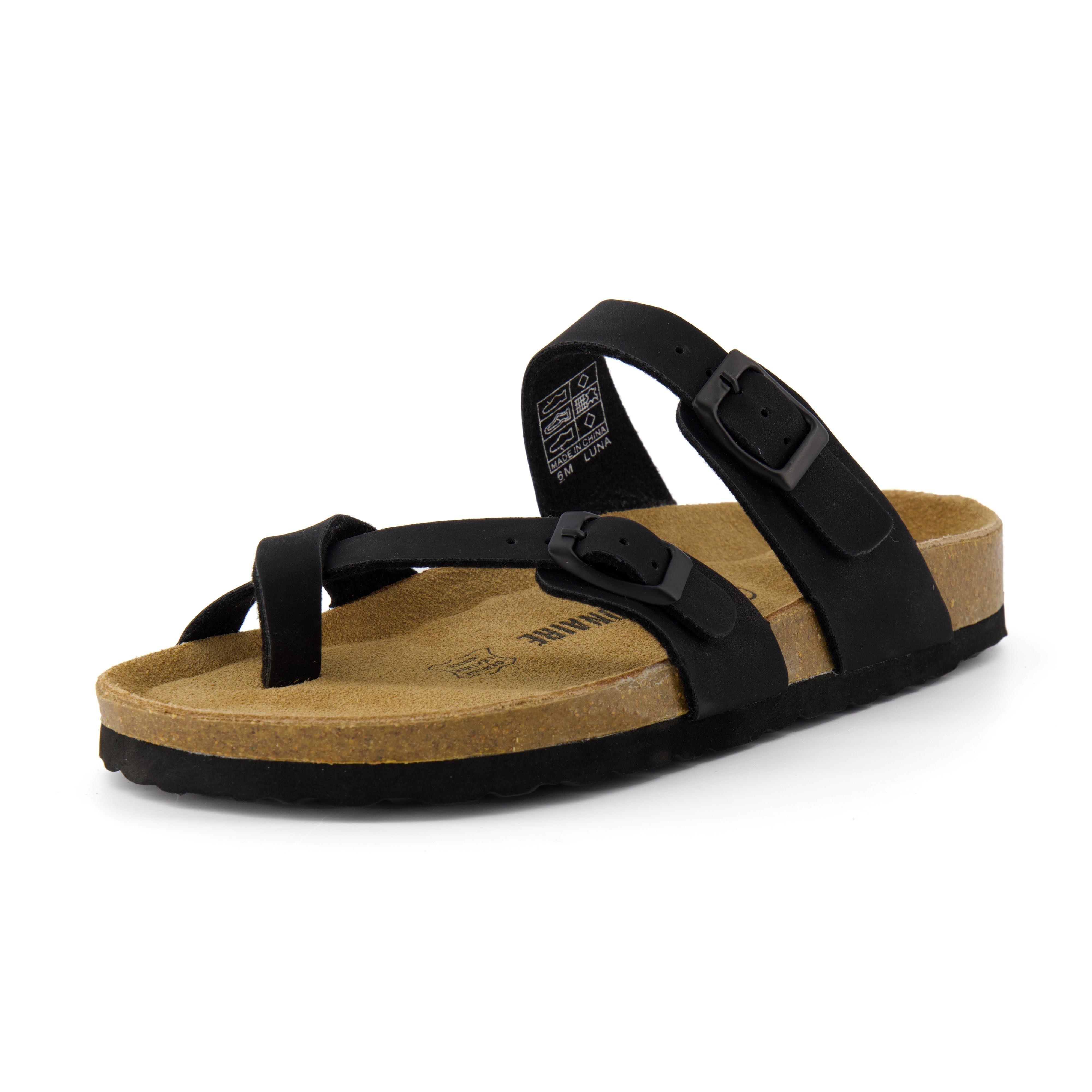 Luna Cork Footbed Sandal Black