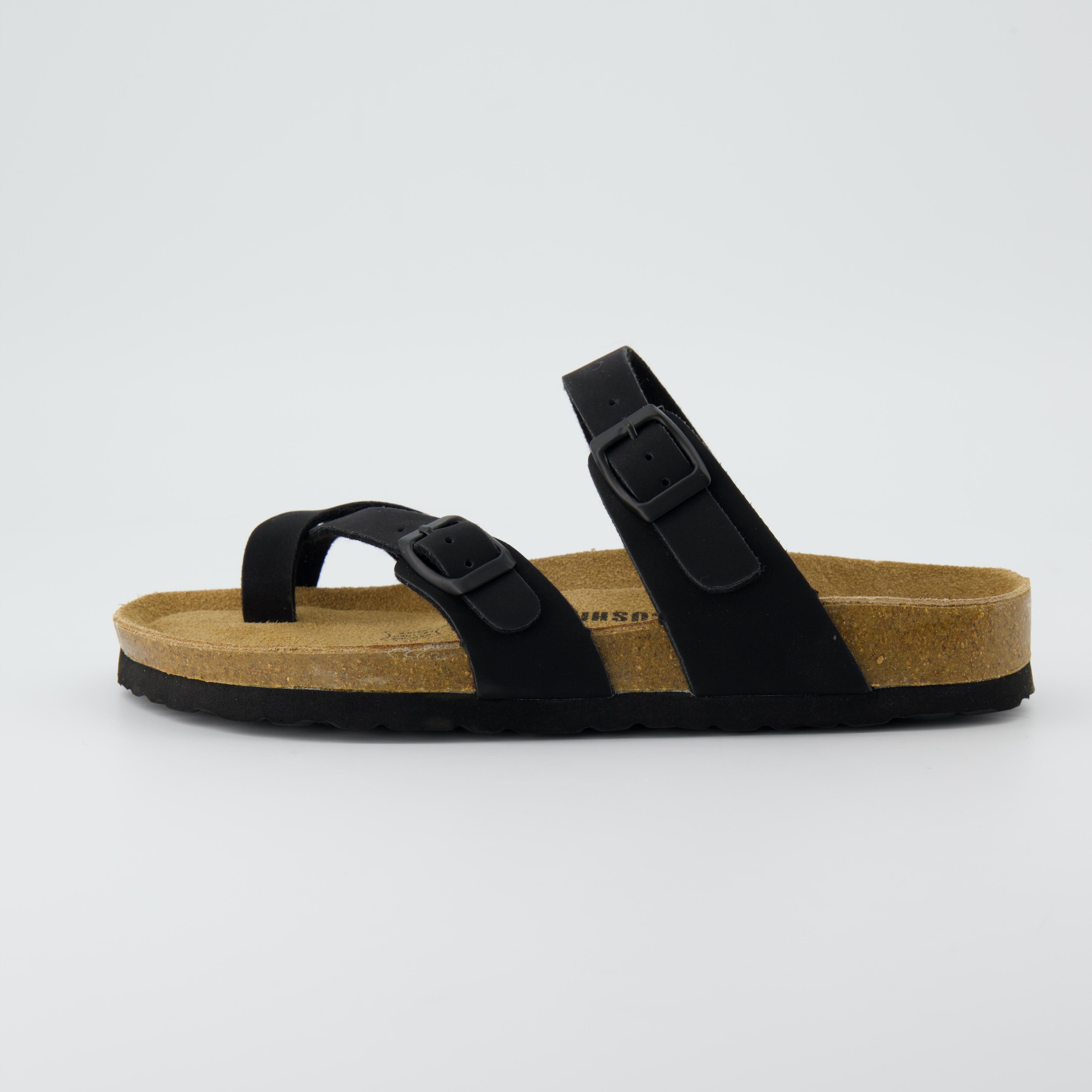 Luna Cork Footbed Sandal Black