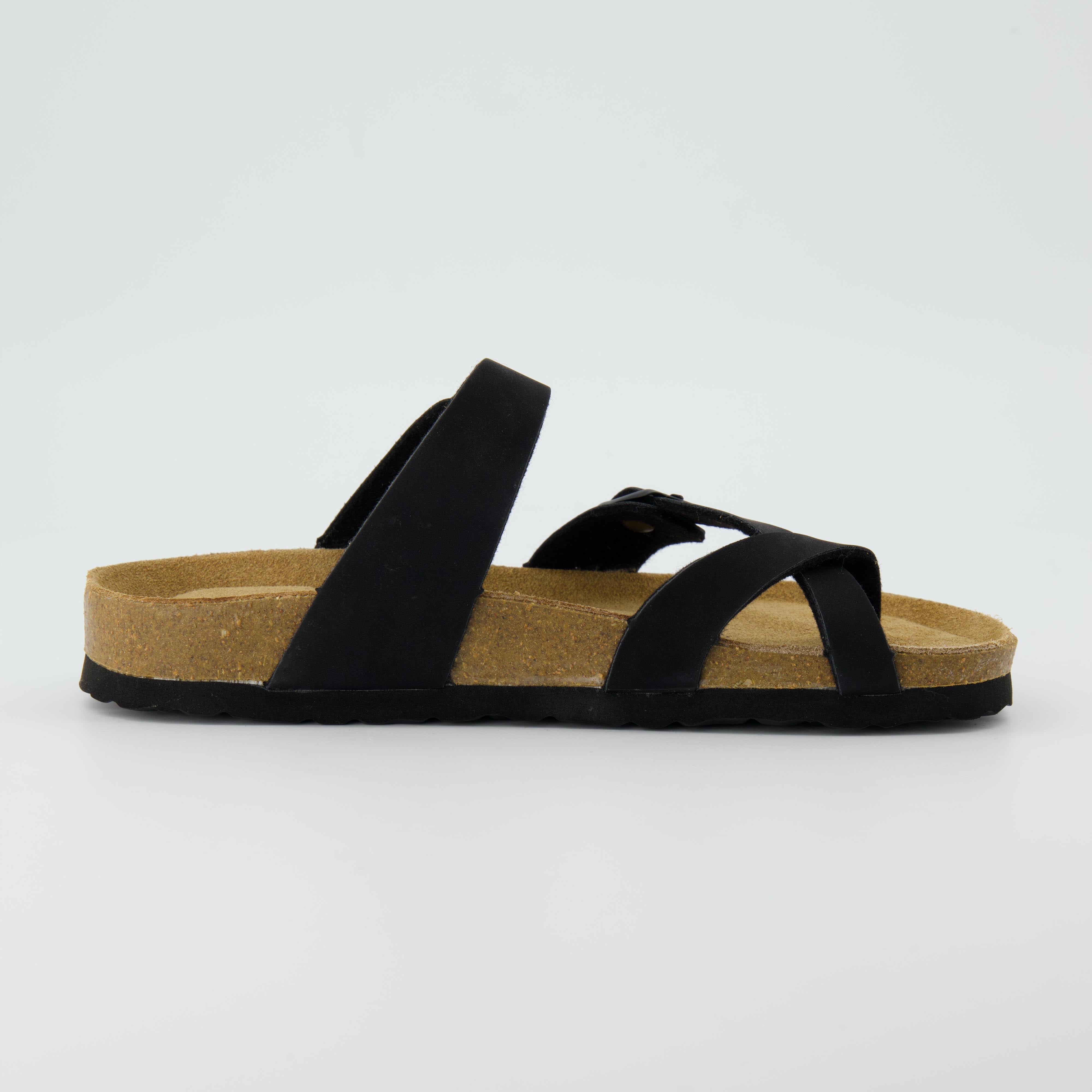 Luna Cork Footbed Sandal Black