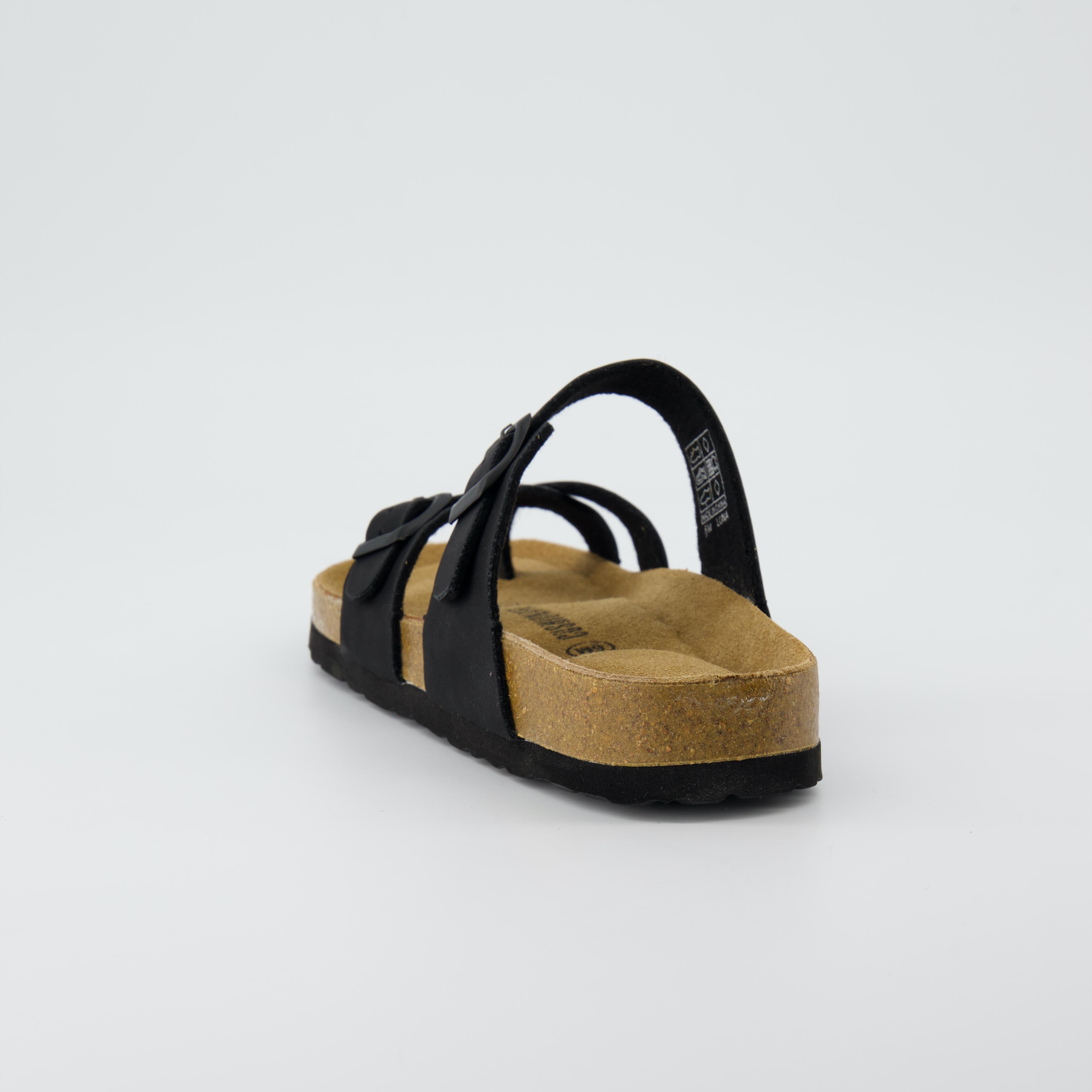 Luna Cork Footbed Sandal Black