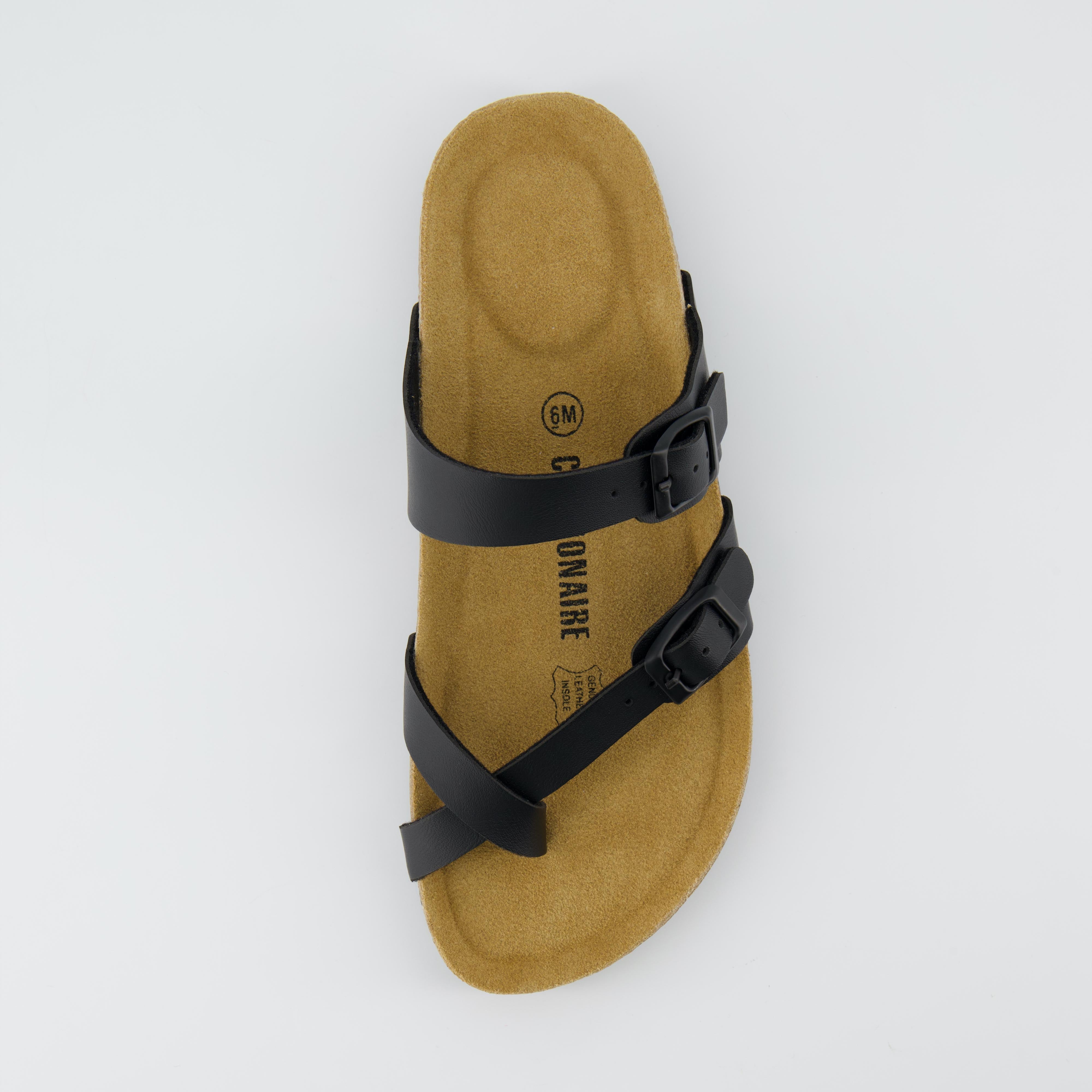 Luna Cork Footbed Sandal Black Nappa