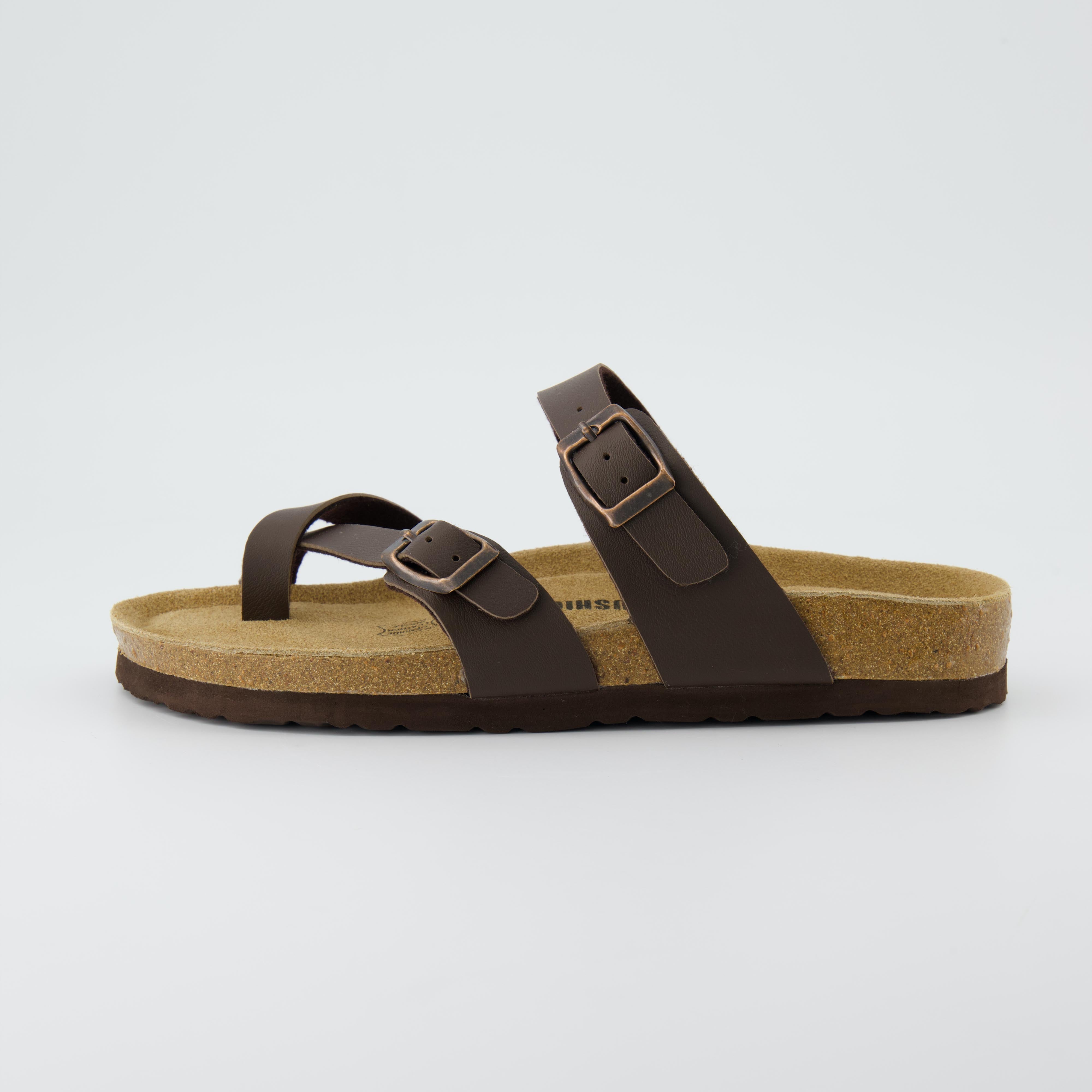 Luna Cork Footbed Sandal Brown Nappa