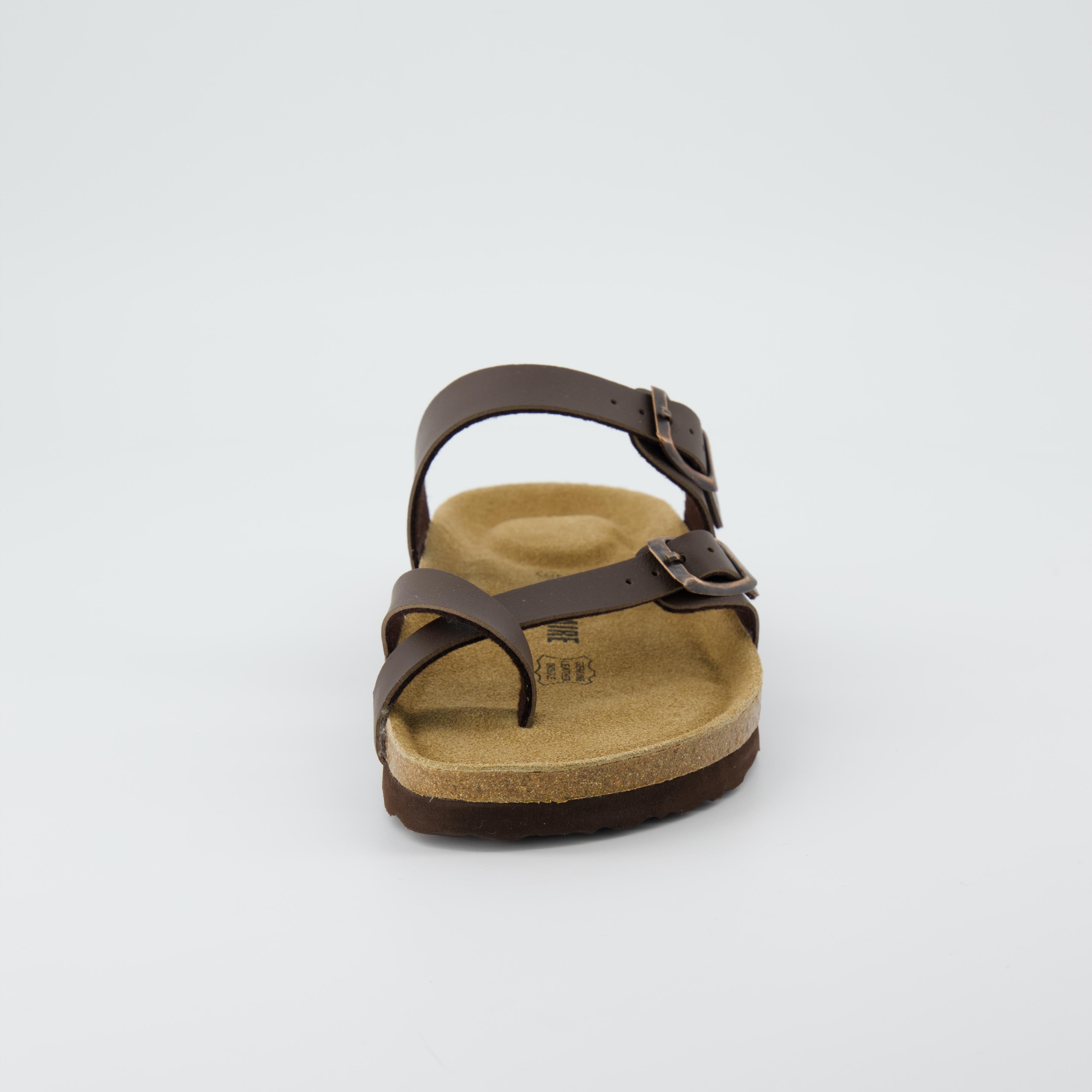 Luna Cork Footbed Sandal Brown Nappa