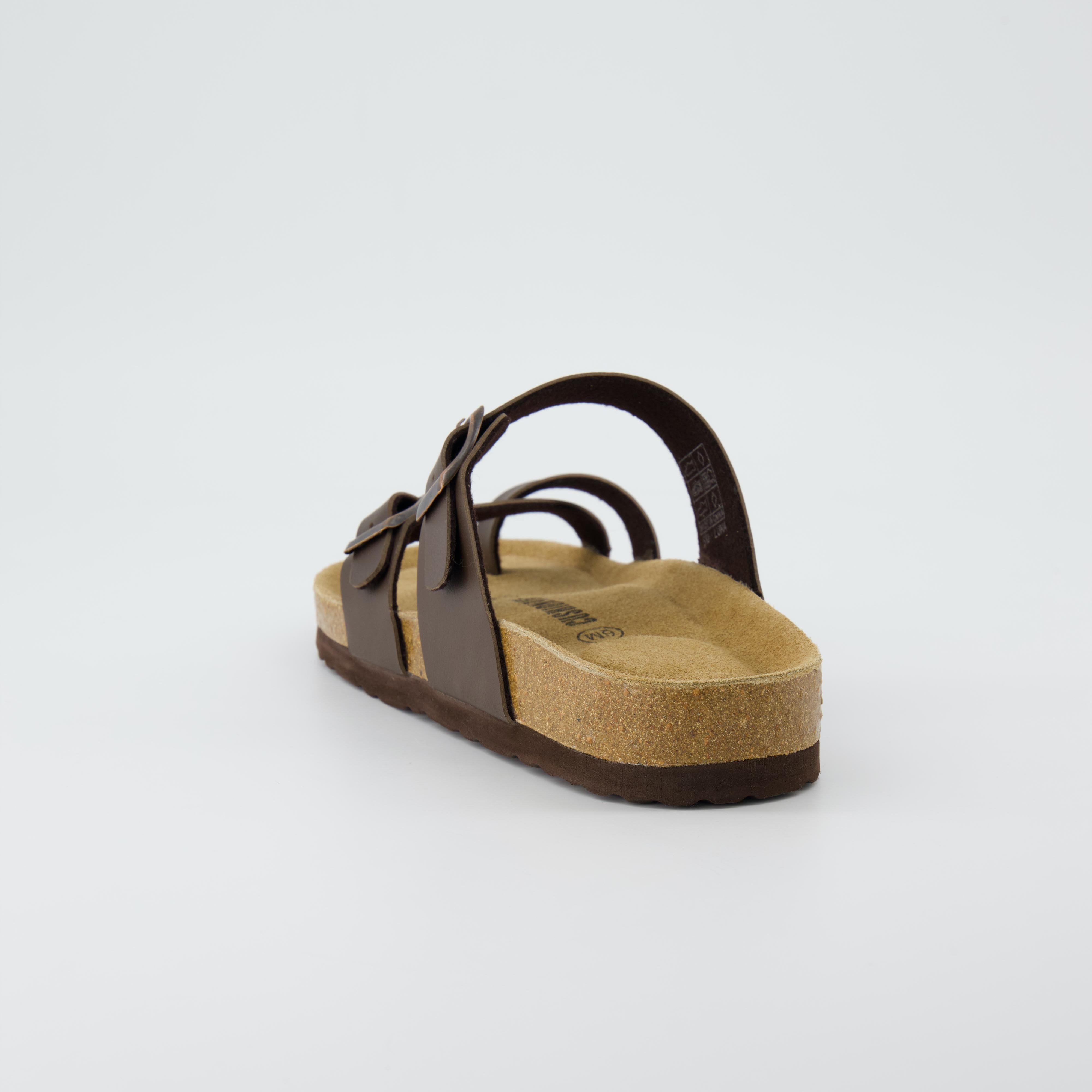 Luna Cork Footbed Sandal Brown Nappa