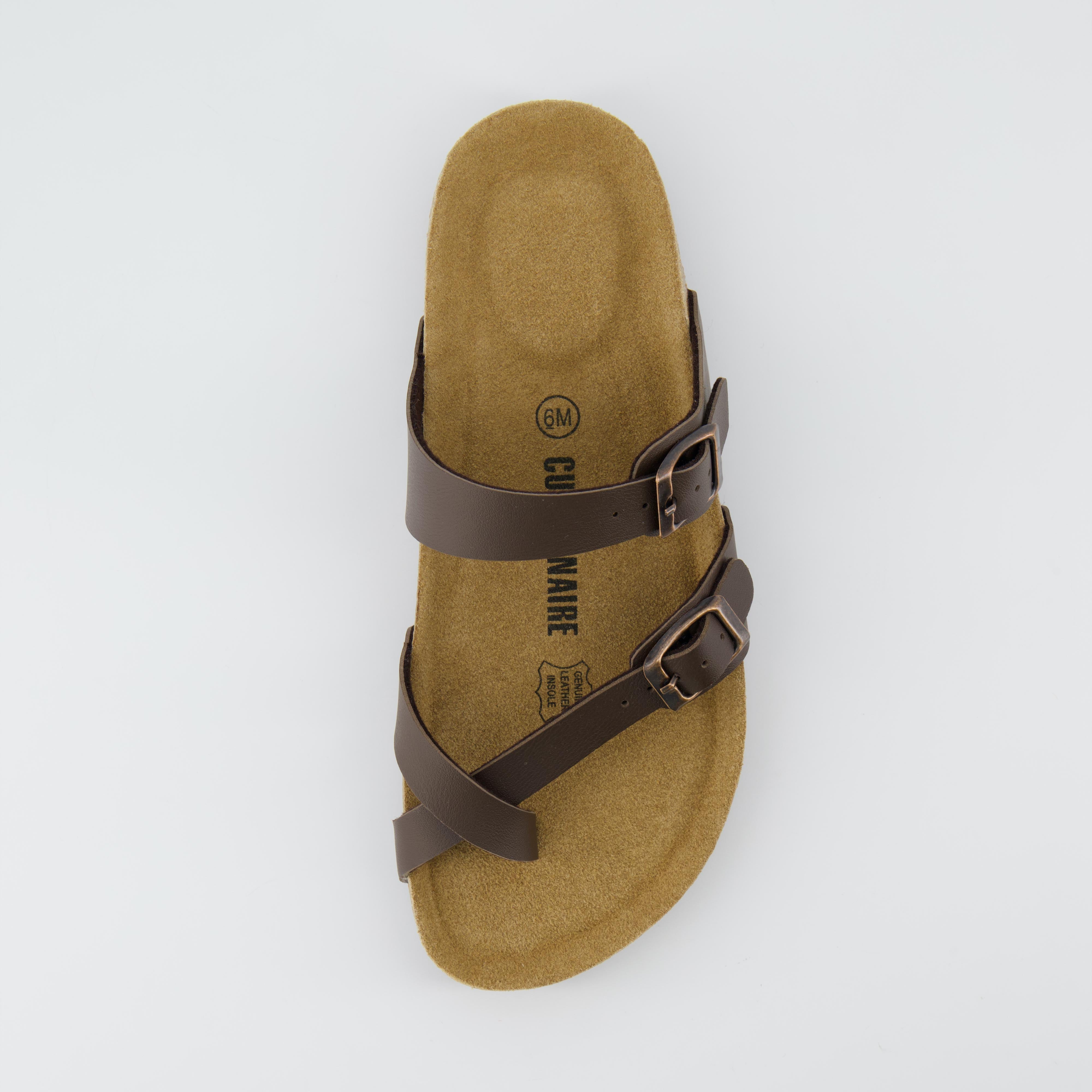 Luna Cork Footbed Sandal Brown Nappa