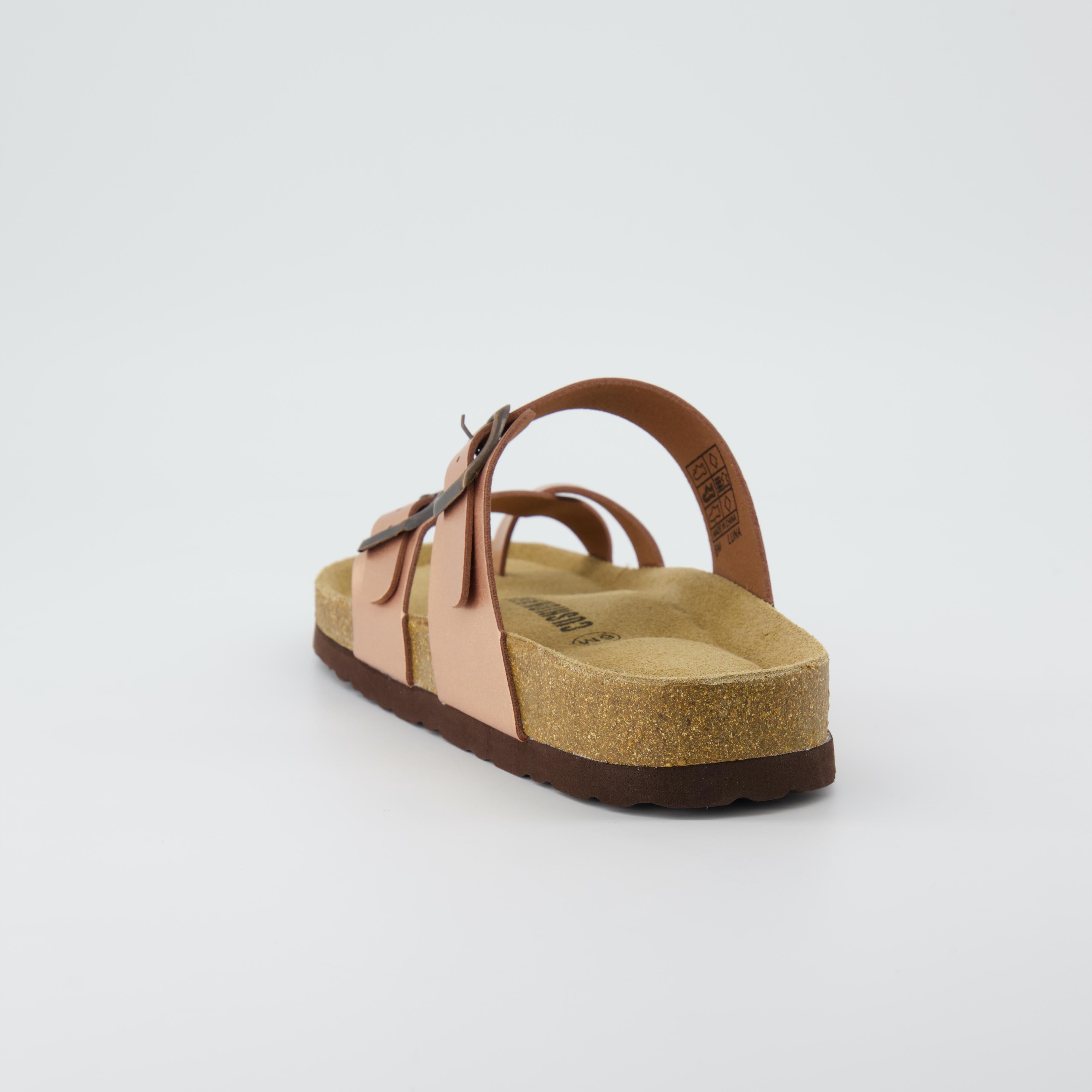 Luna Cork Footbed Sandal Metallics Rose Gold