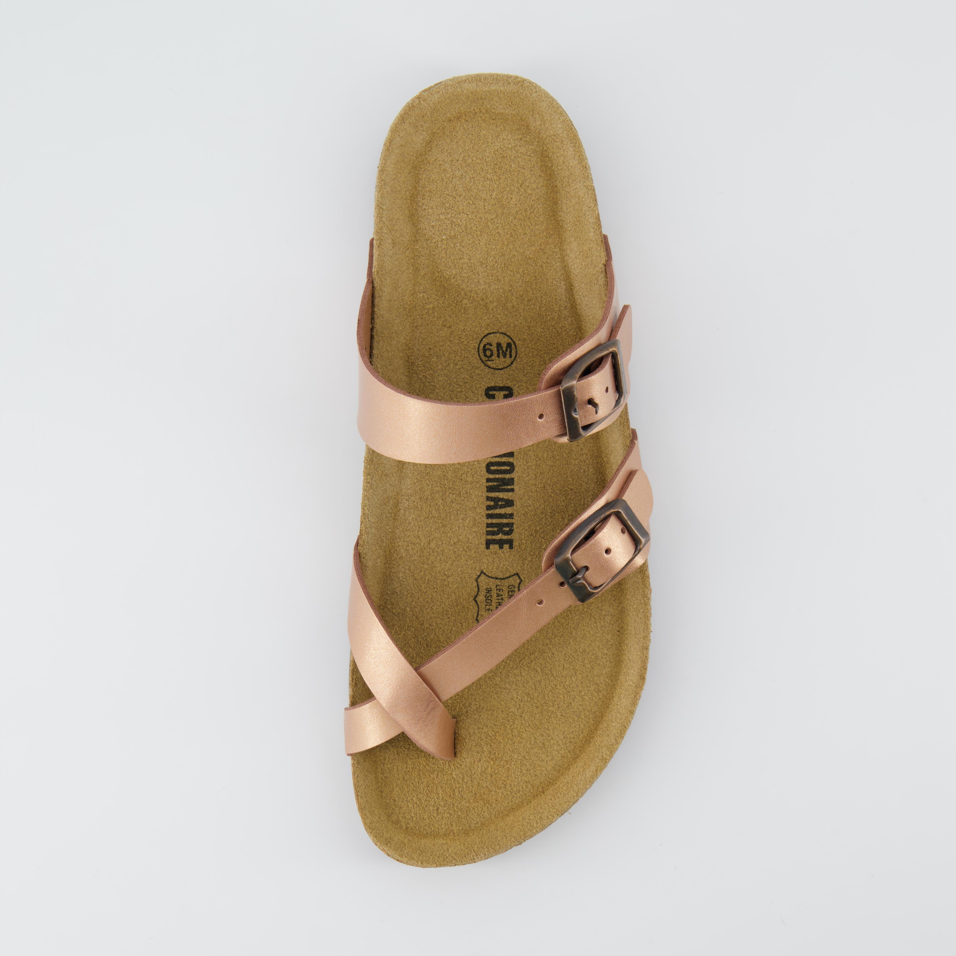Luna Cork Footbed Sandal Metallics Rose Gold