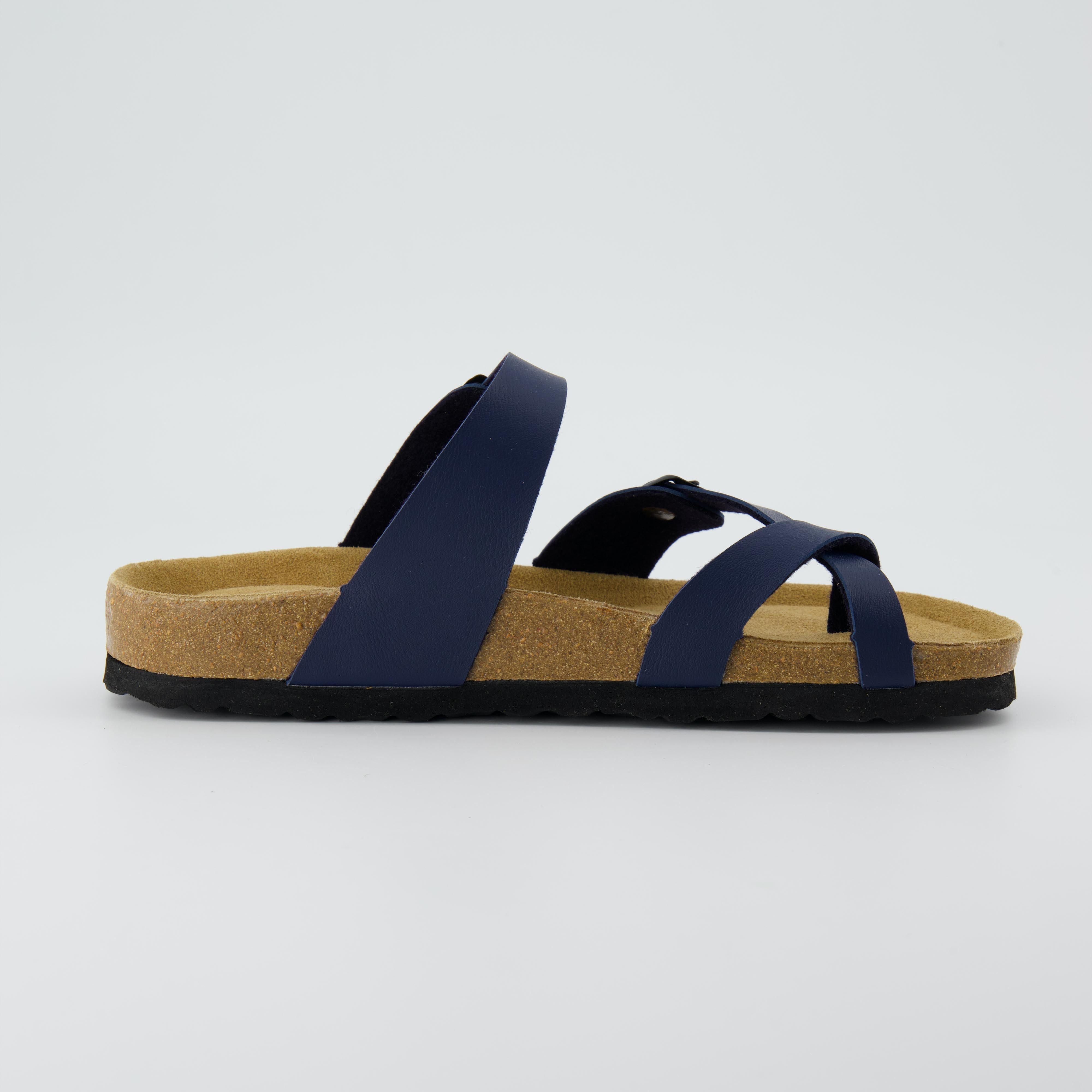 Luna Cork Footbed Sandal Navy Nappa