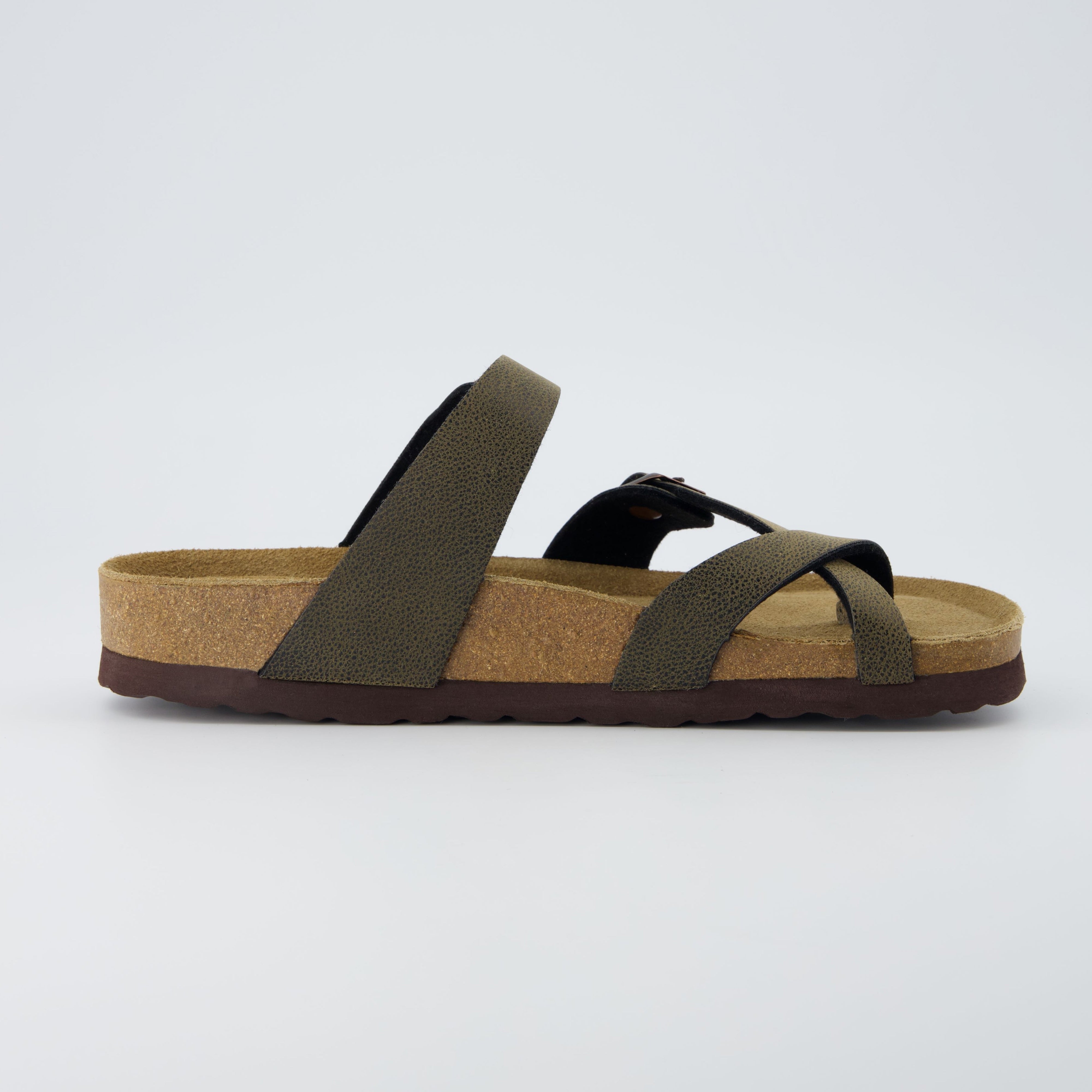 Luna Cork Footbed Sandal Brown Rugged