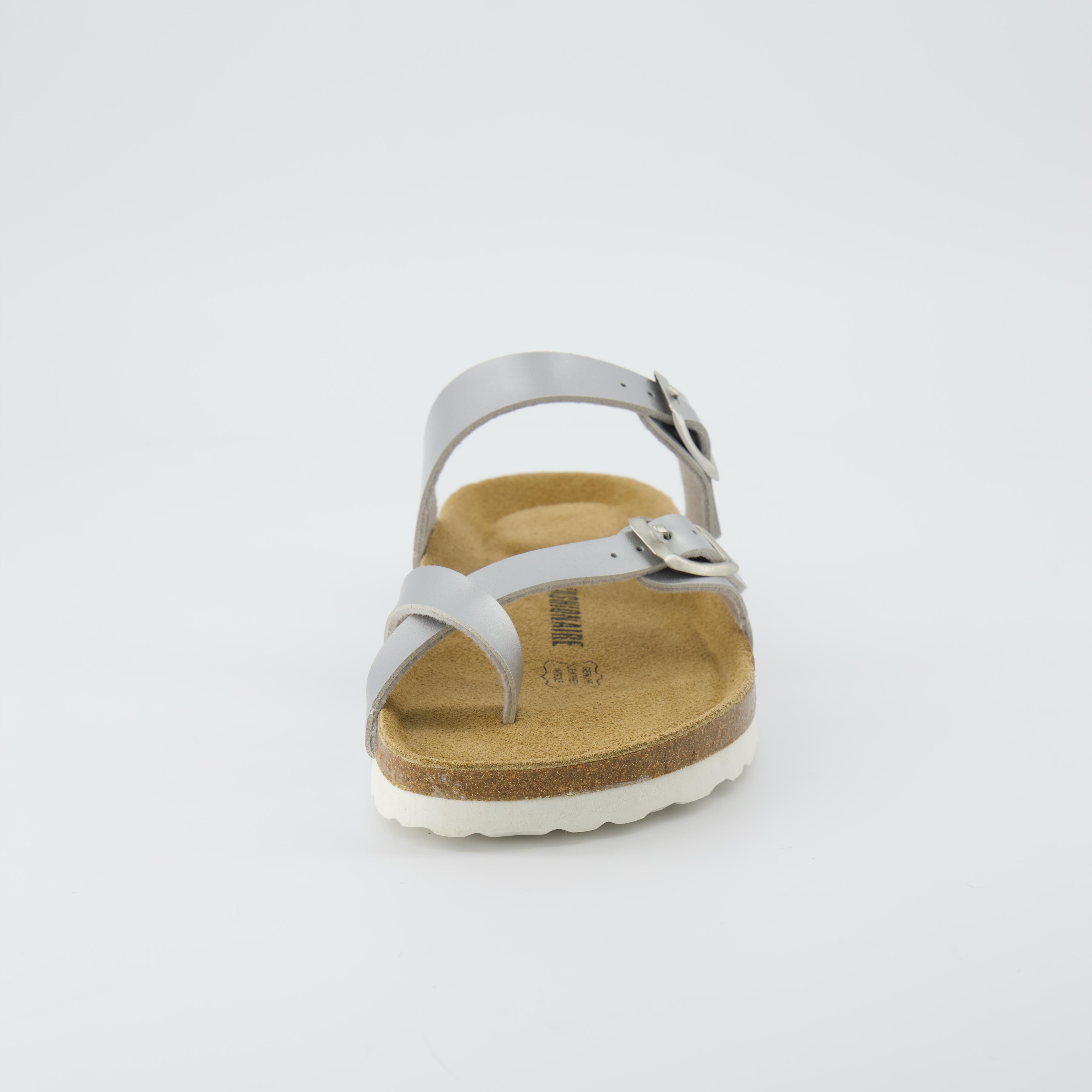 Luna Cork Footbed Sandal Metallics Silver