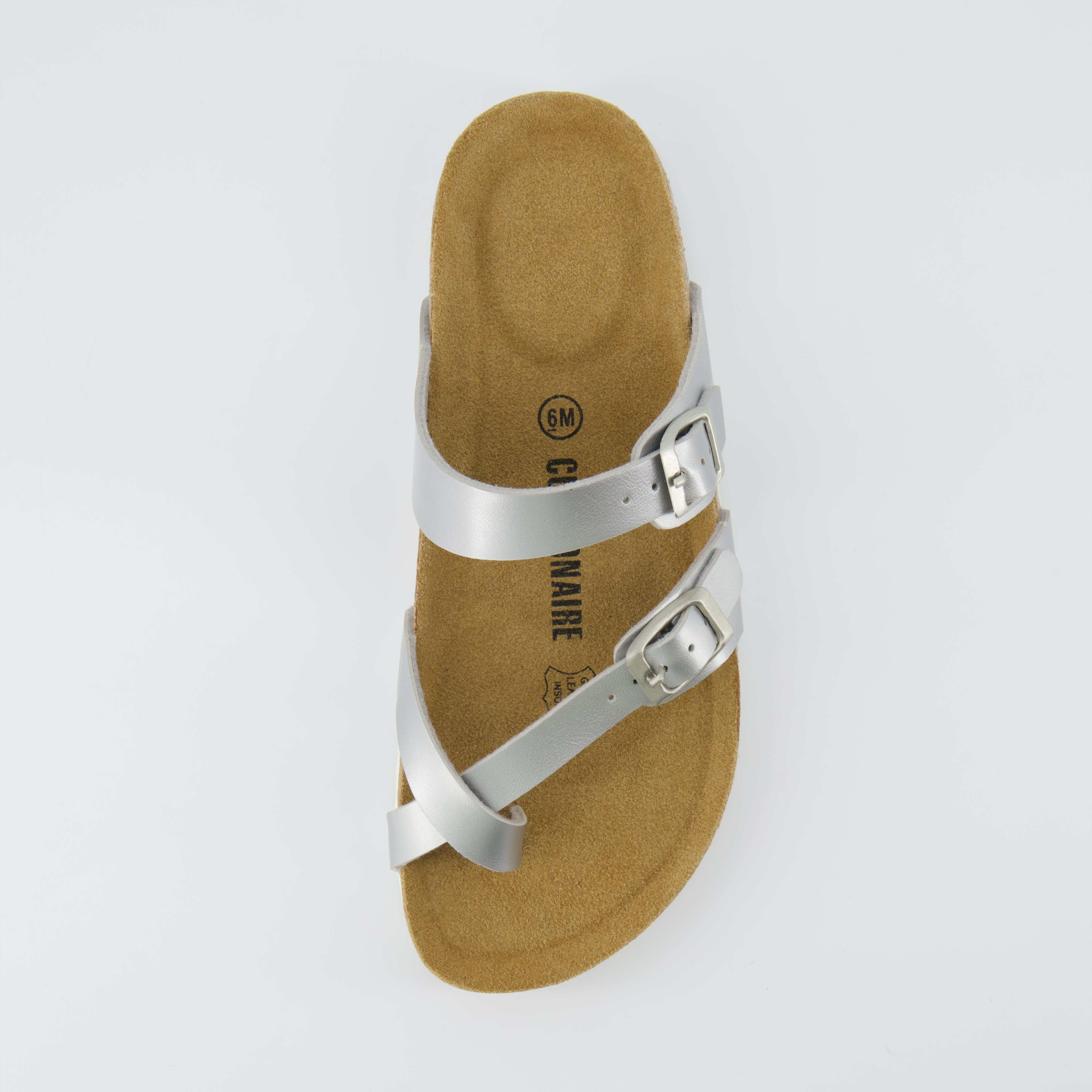 Luna Cork Footbed Sandal Metallics Silver