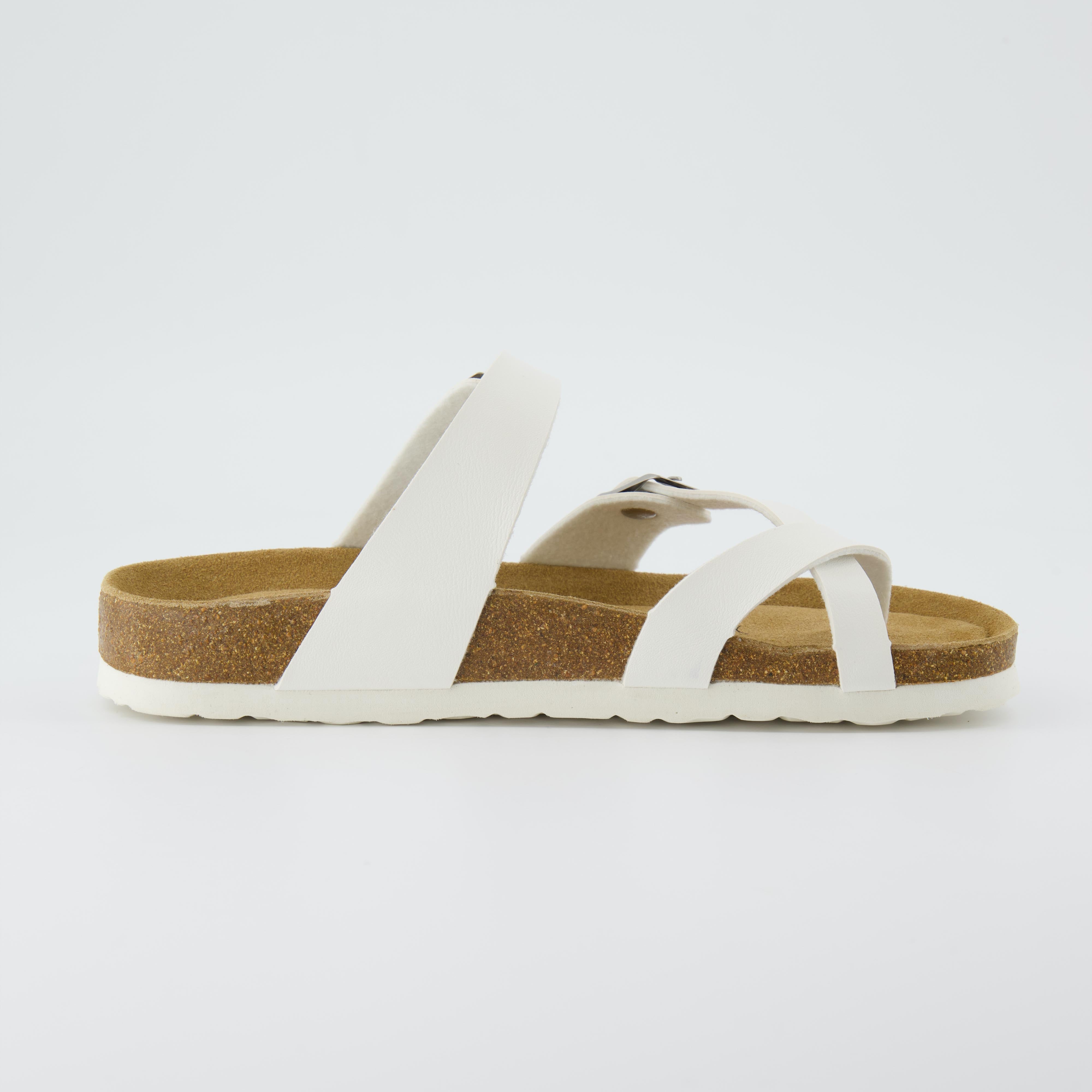 Luna Cork Footbed Sandal White