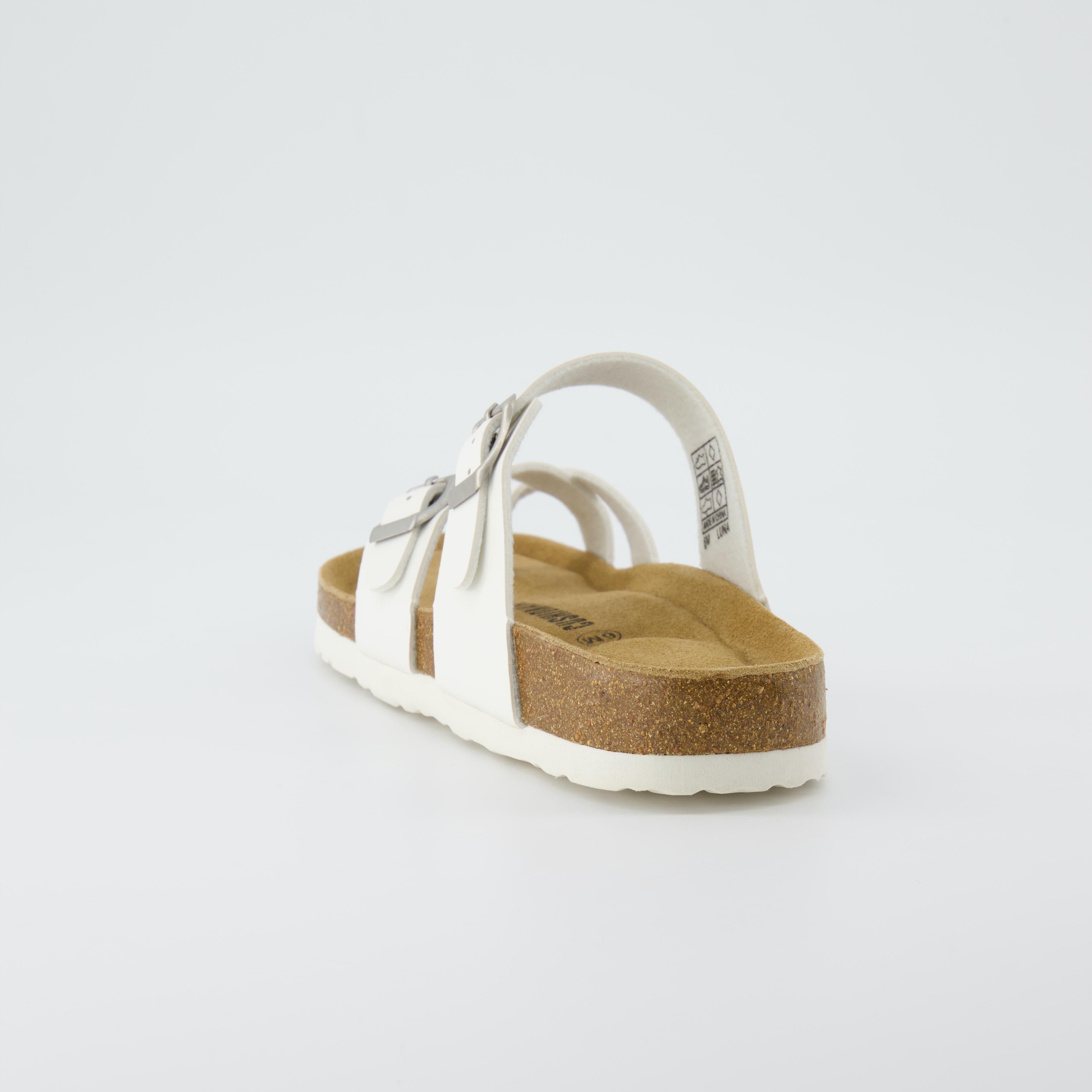 Luna Cork Footbed Sandal White