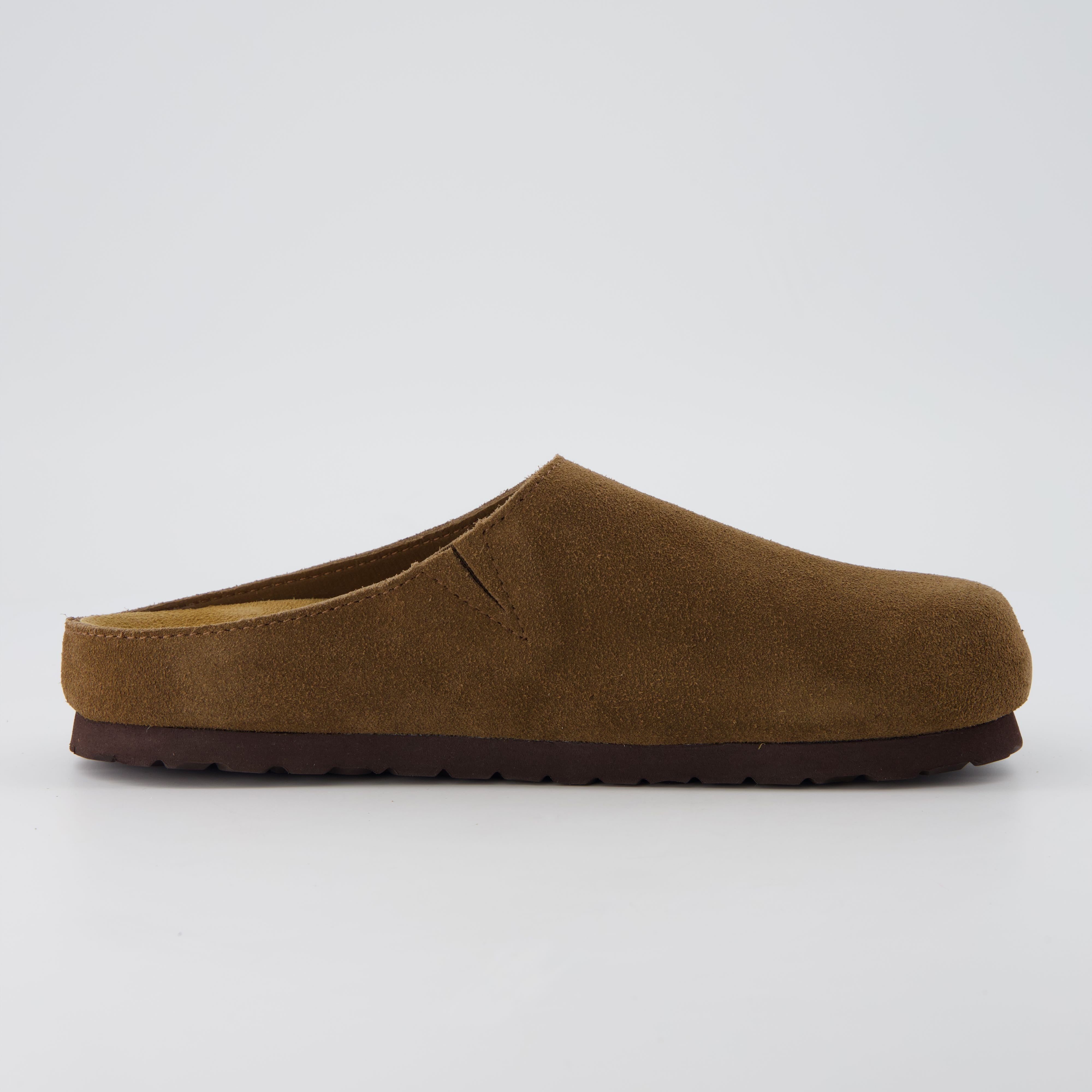 Lute Suede Clogs Brown