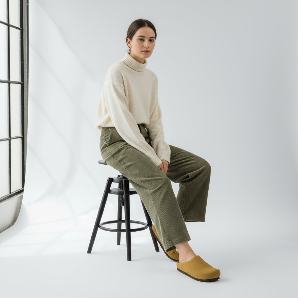 Lute Suede Clogs Chestnut