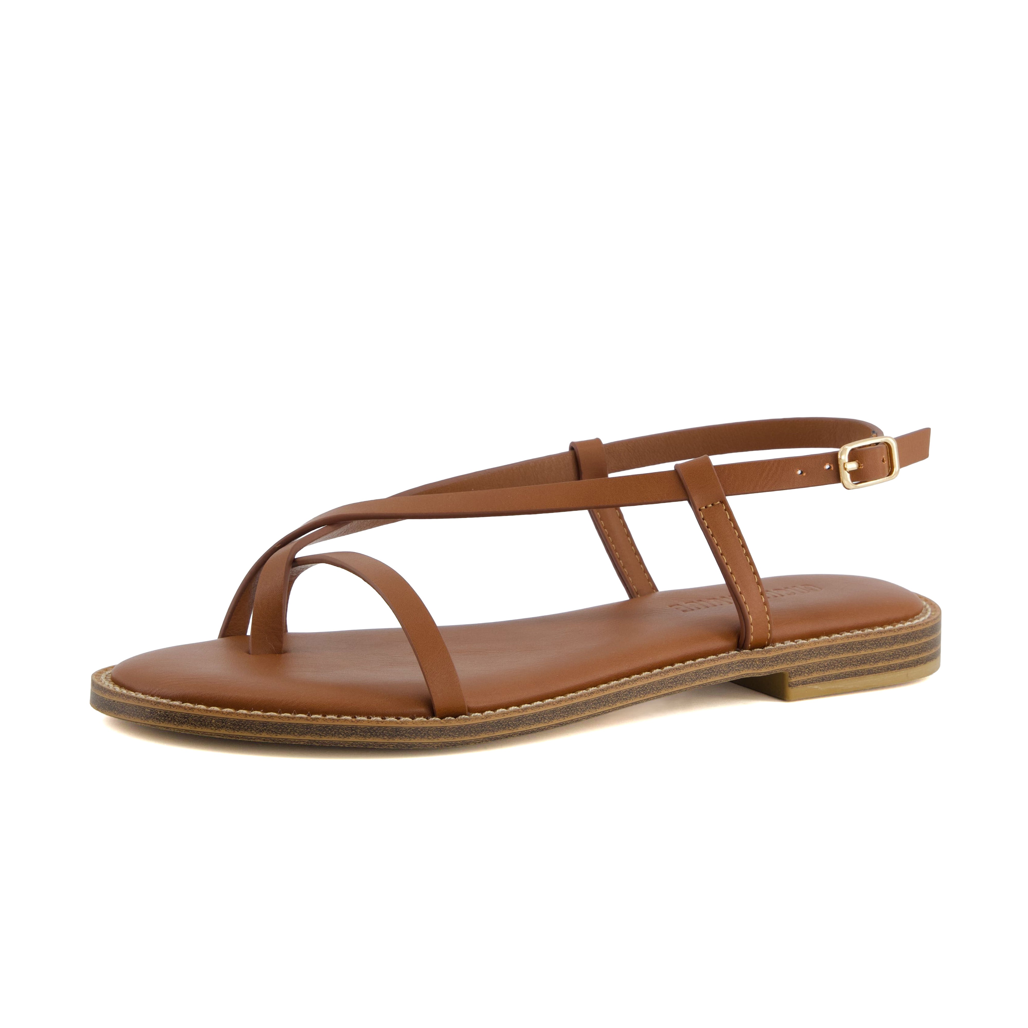 Luxor Flat Sandals Cognac