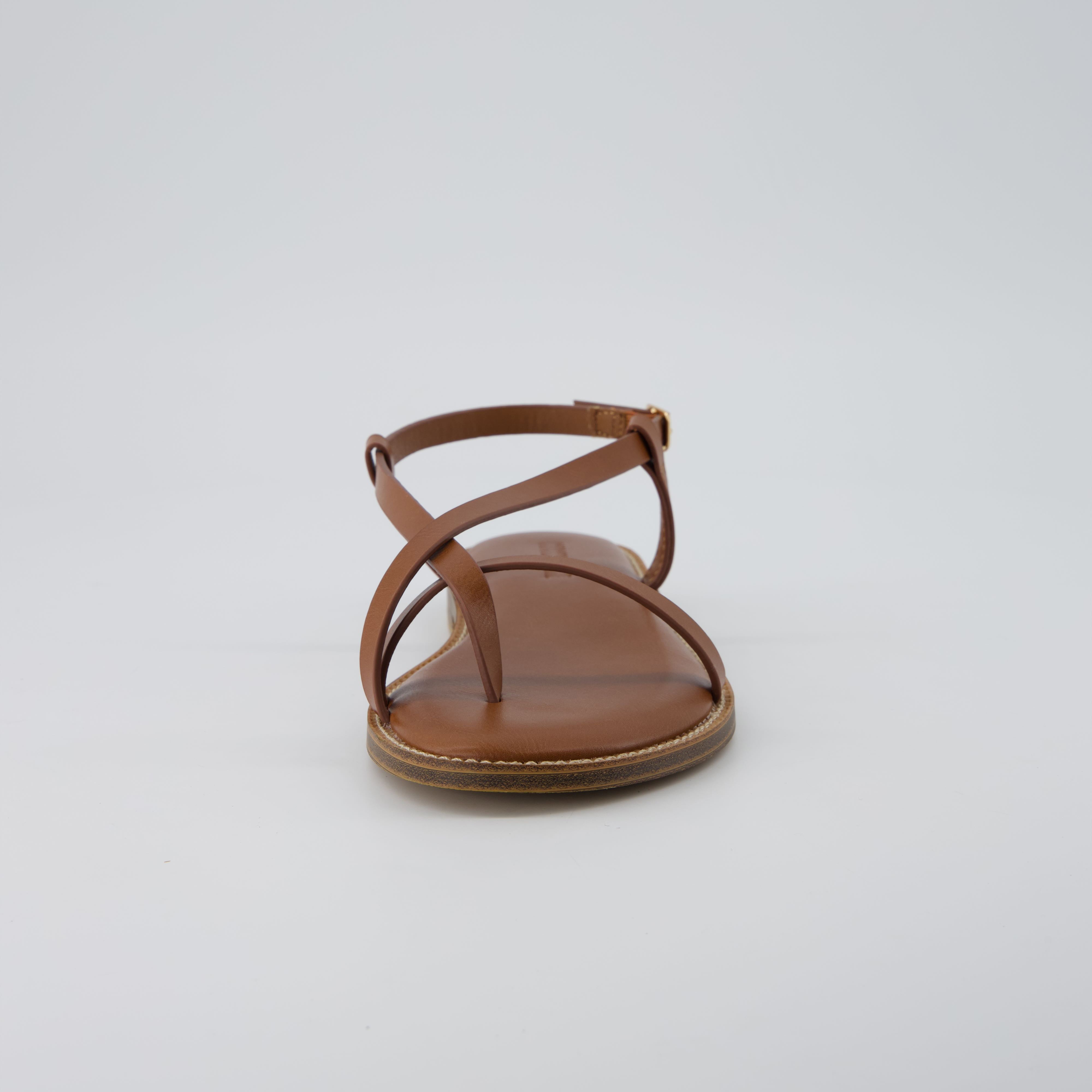 Luxor Flat Sandals Cognac