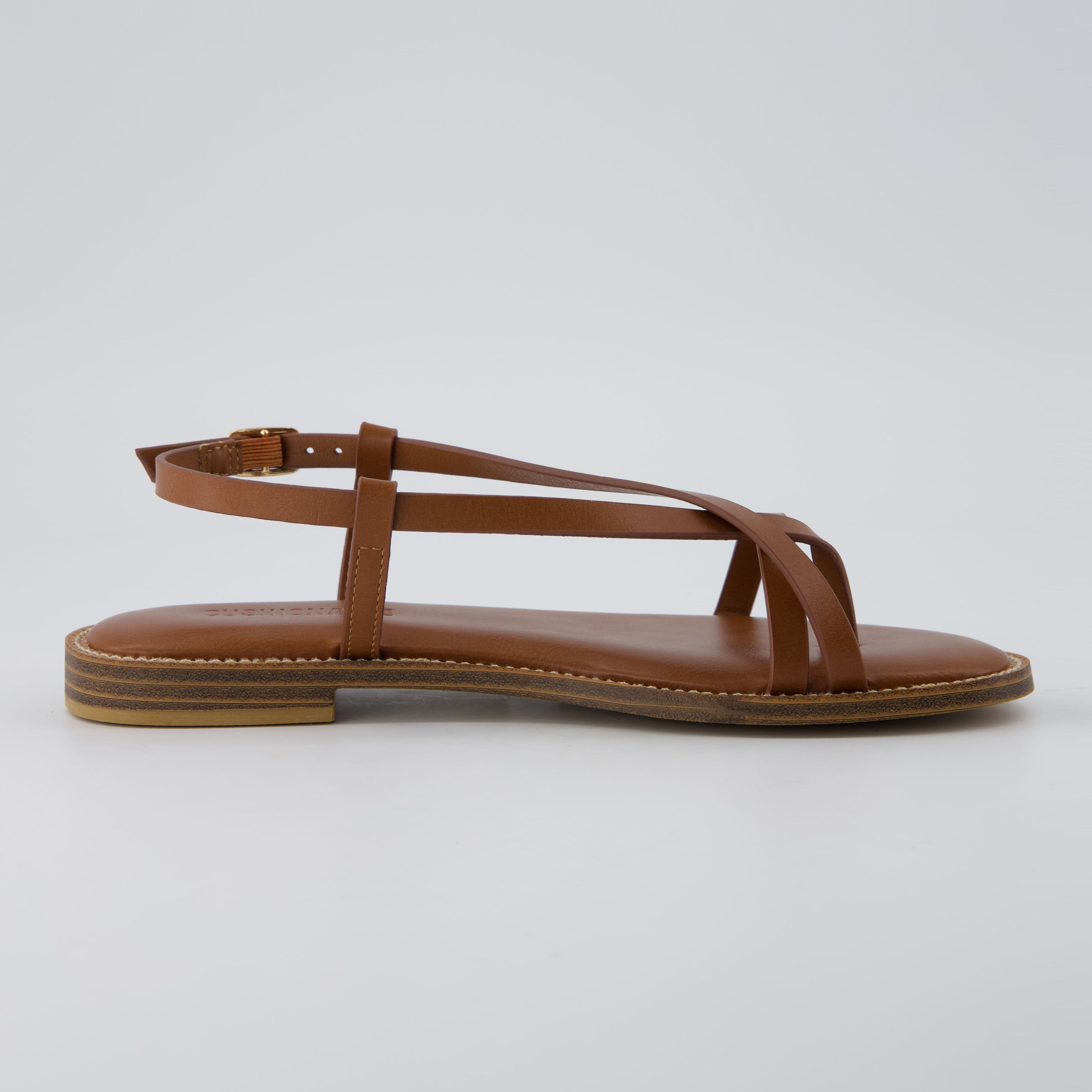 Luxor Flat Sandals Cognac