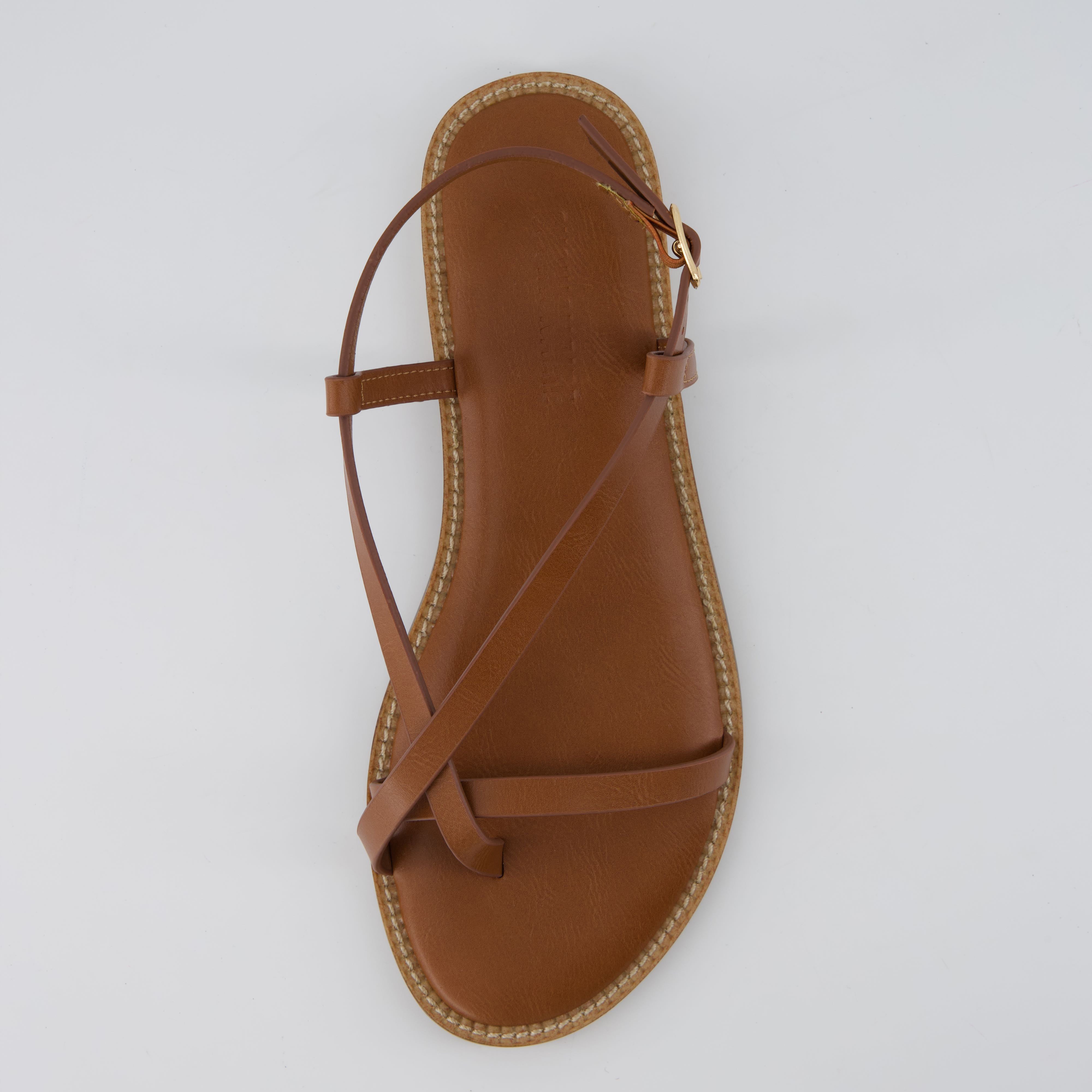 Luxor Flat Sandals Cognac