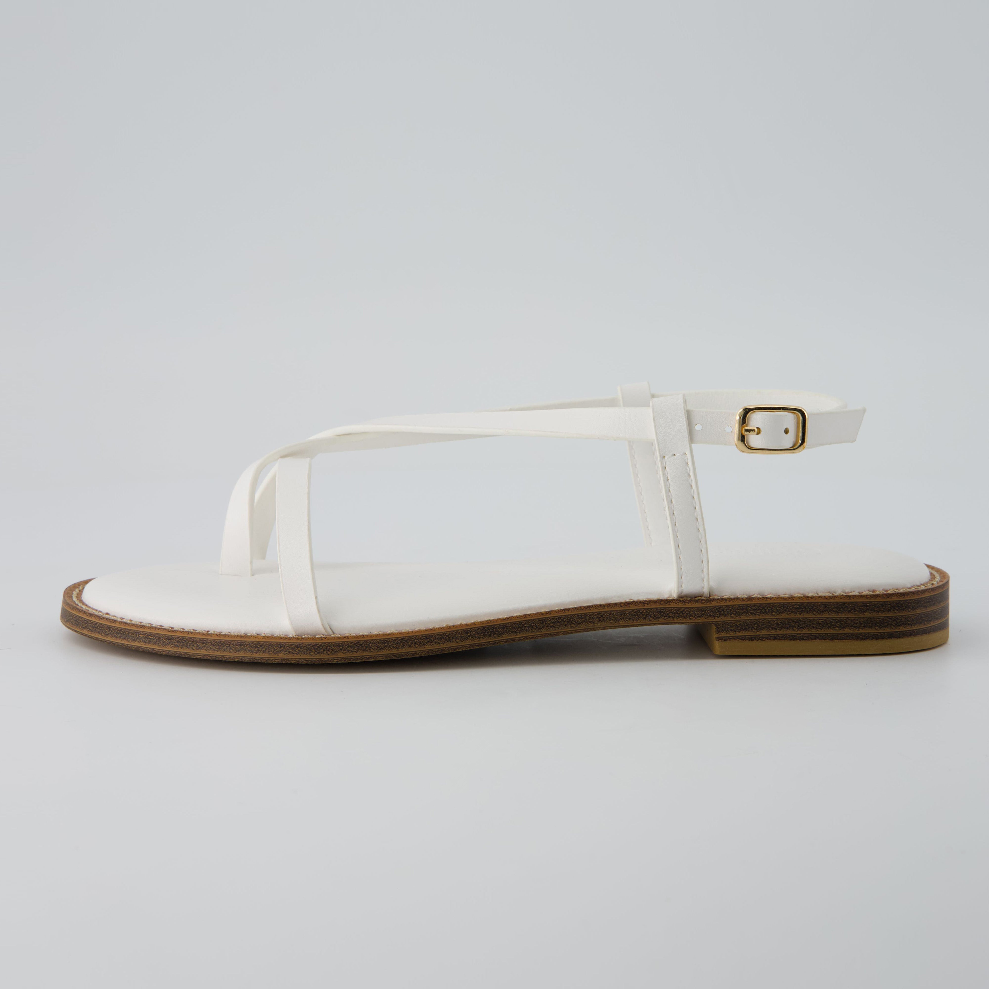 Luxor Flat Sandals White
