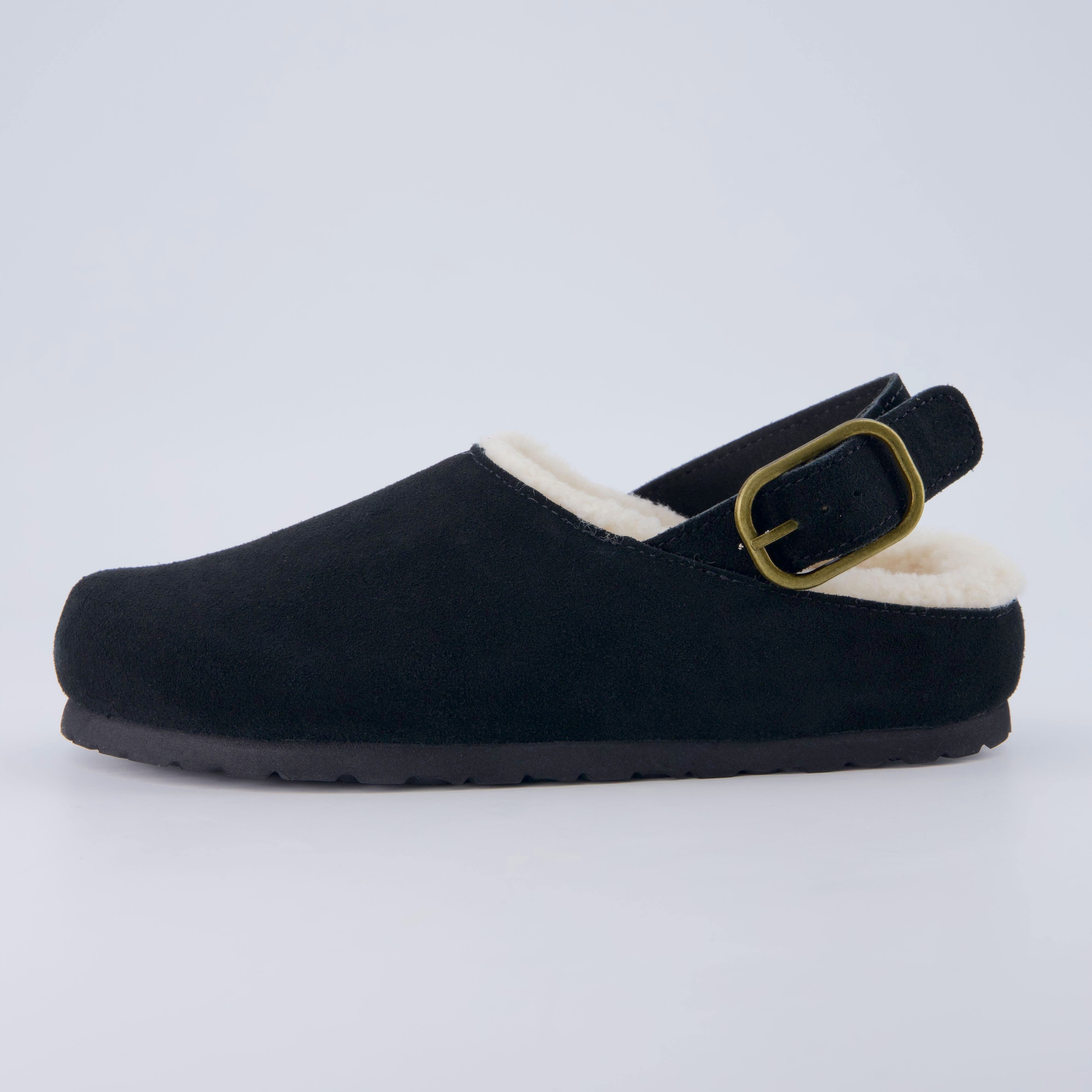 Luz Suede Clogs Black