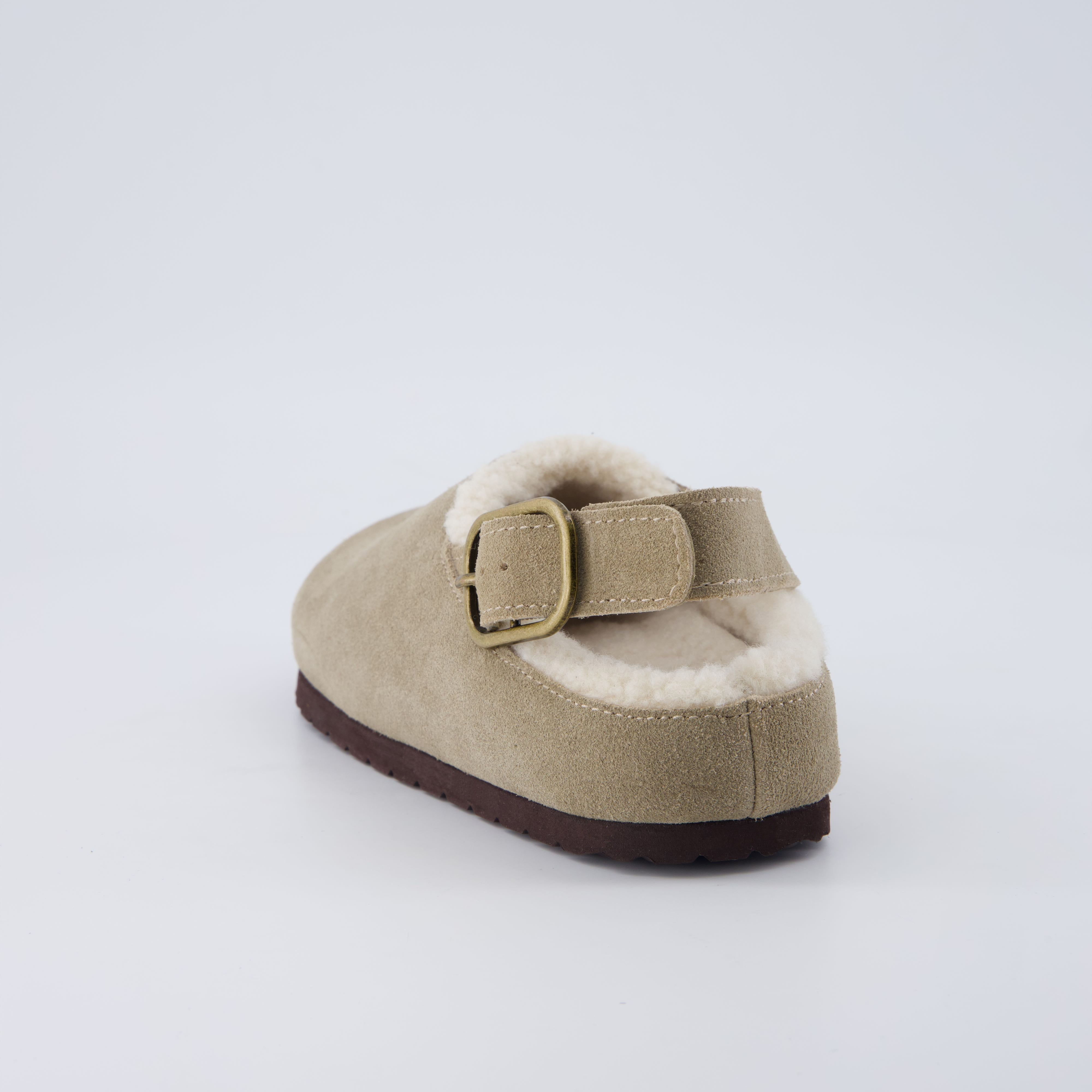 Luz Suede Clogs Biscuit