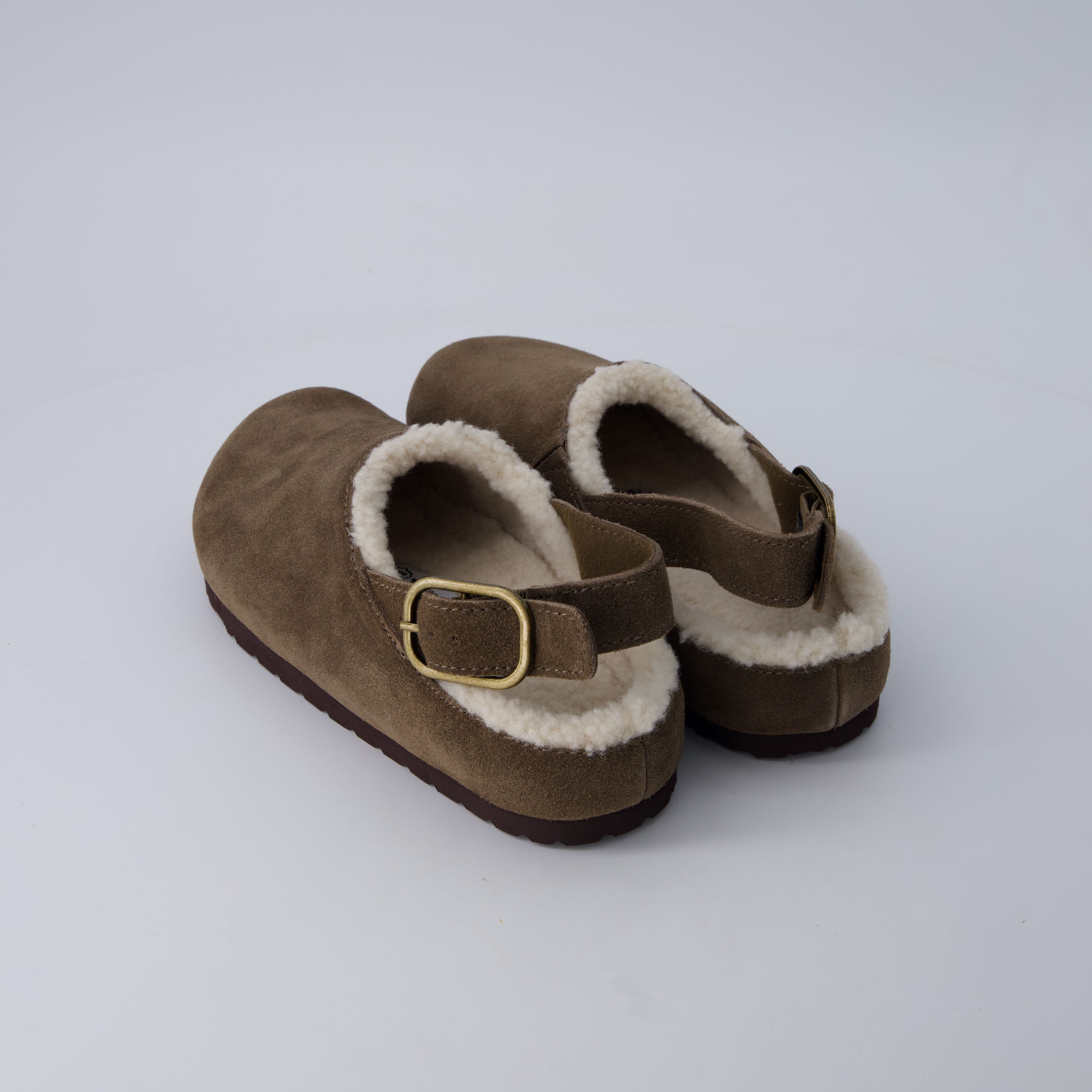 Luz Suede Clogs Dark Taupe
