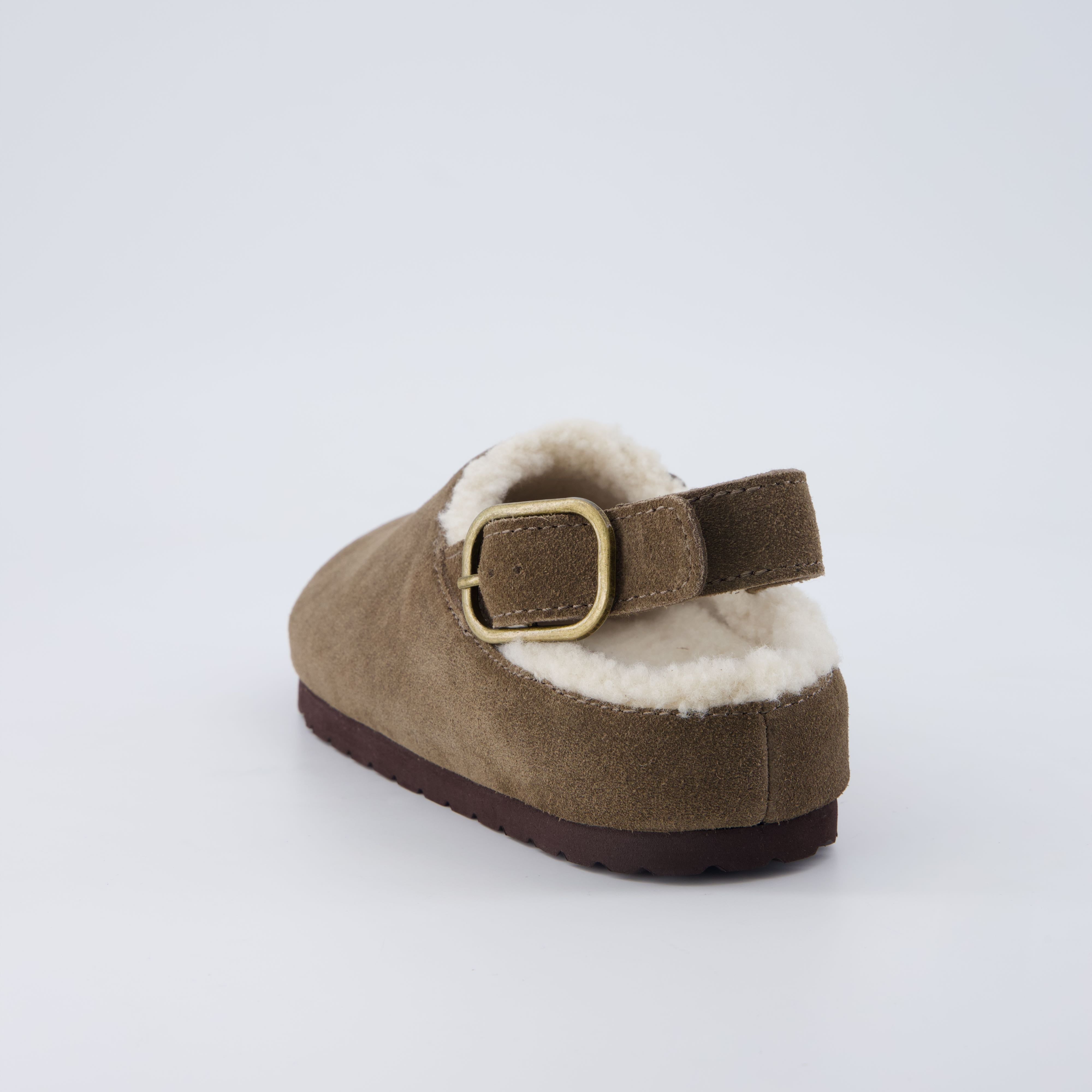Luz Suede Clogs Dark Taupe