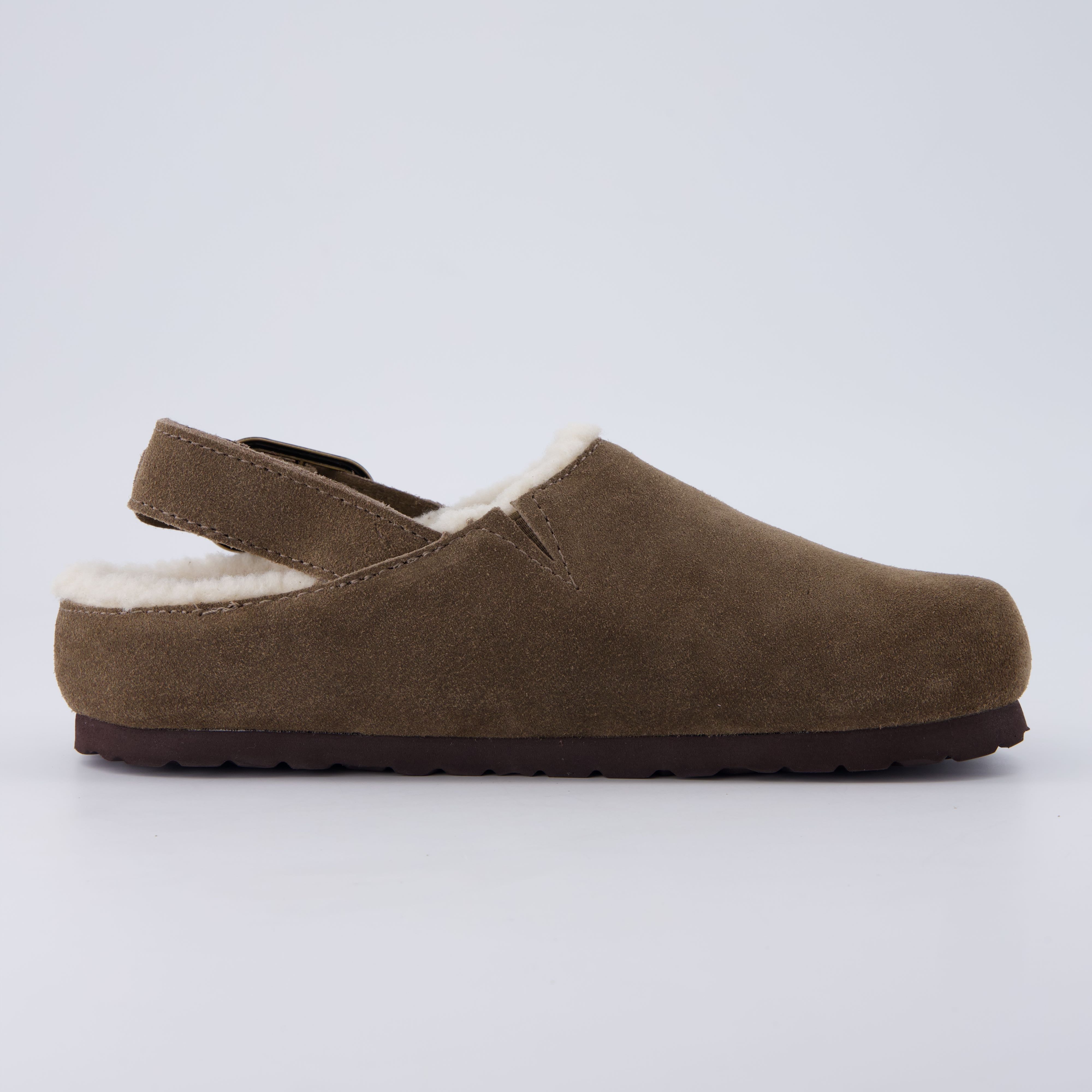 Luz Suede Clogs Dark Taupe