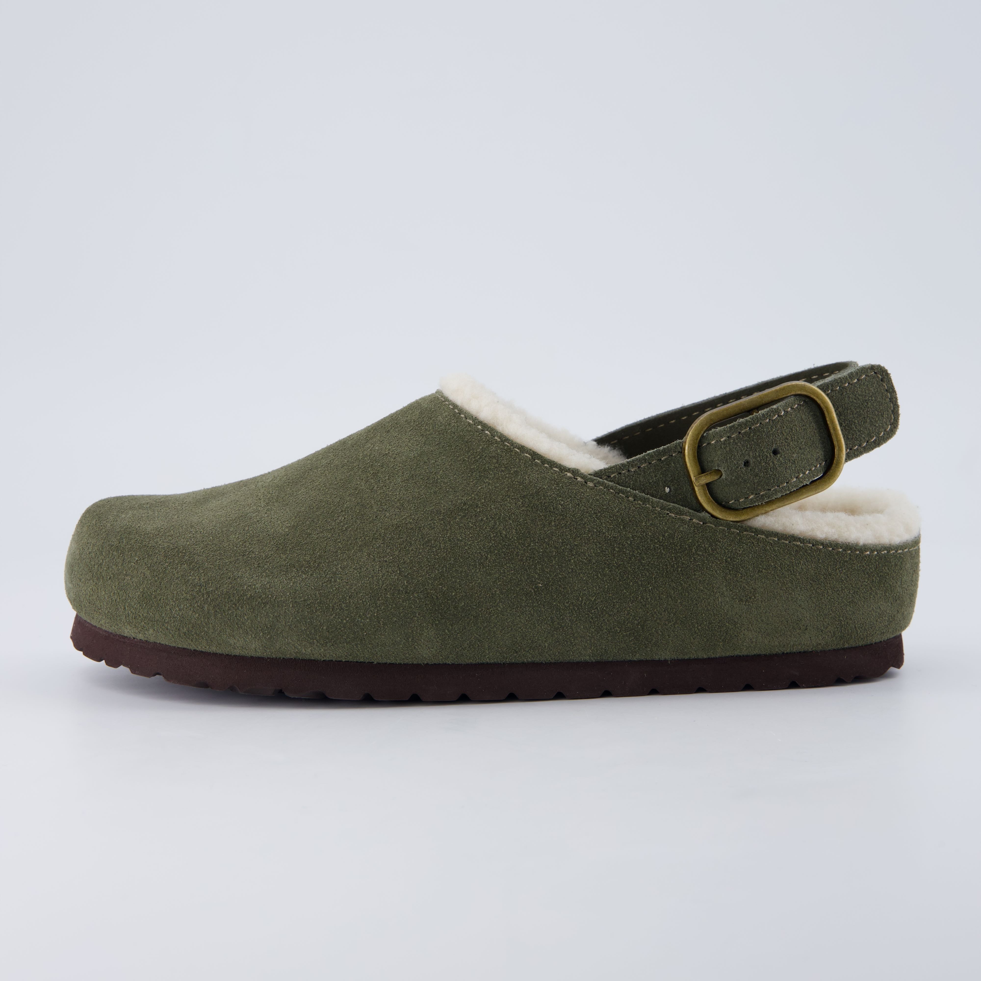 Luz Suede Clogs Khaki