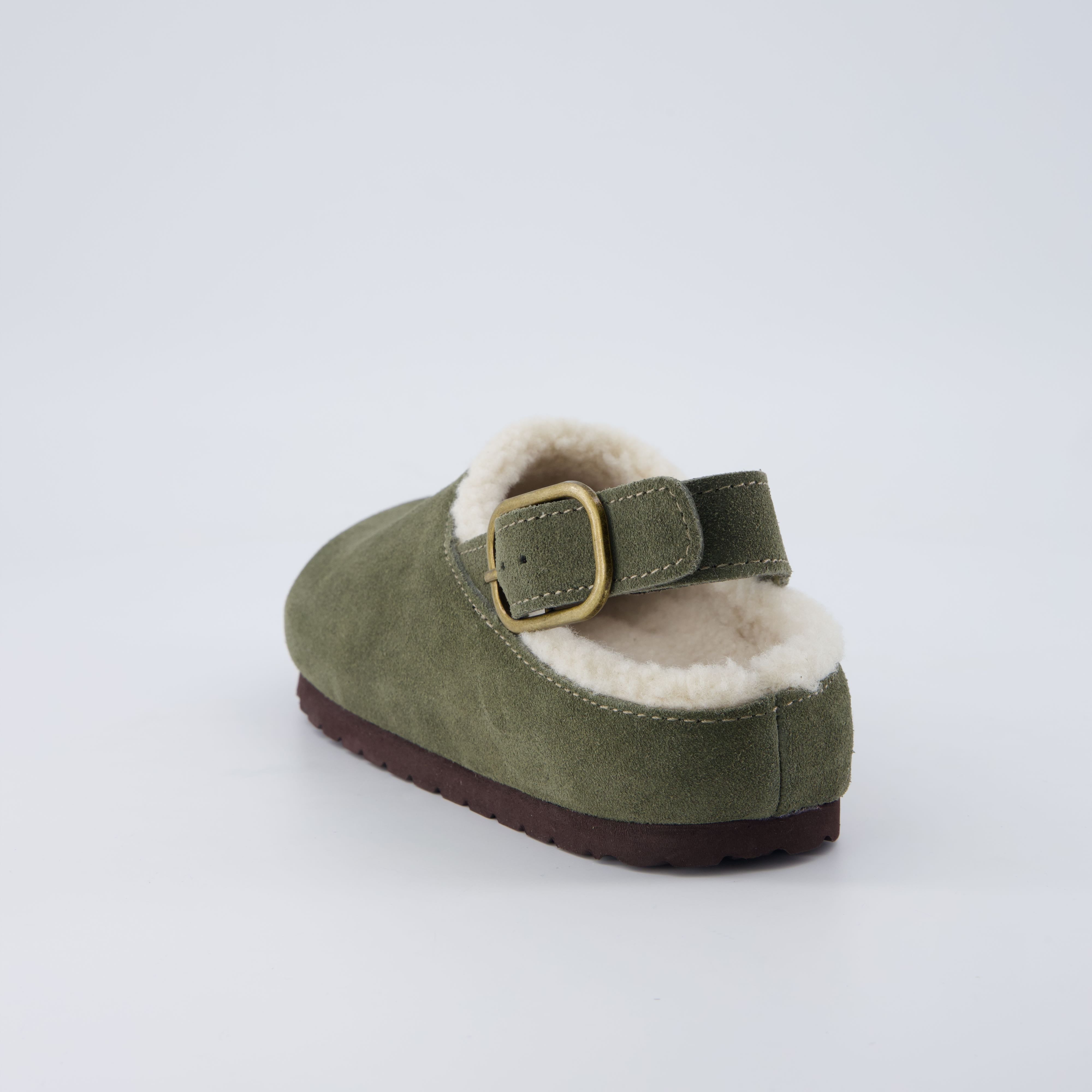 Luz Suede Clogs Khaki