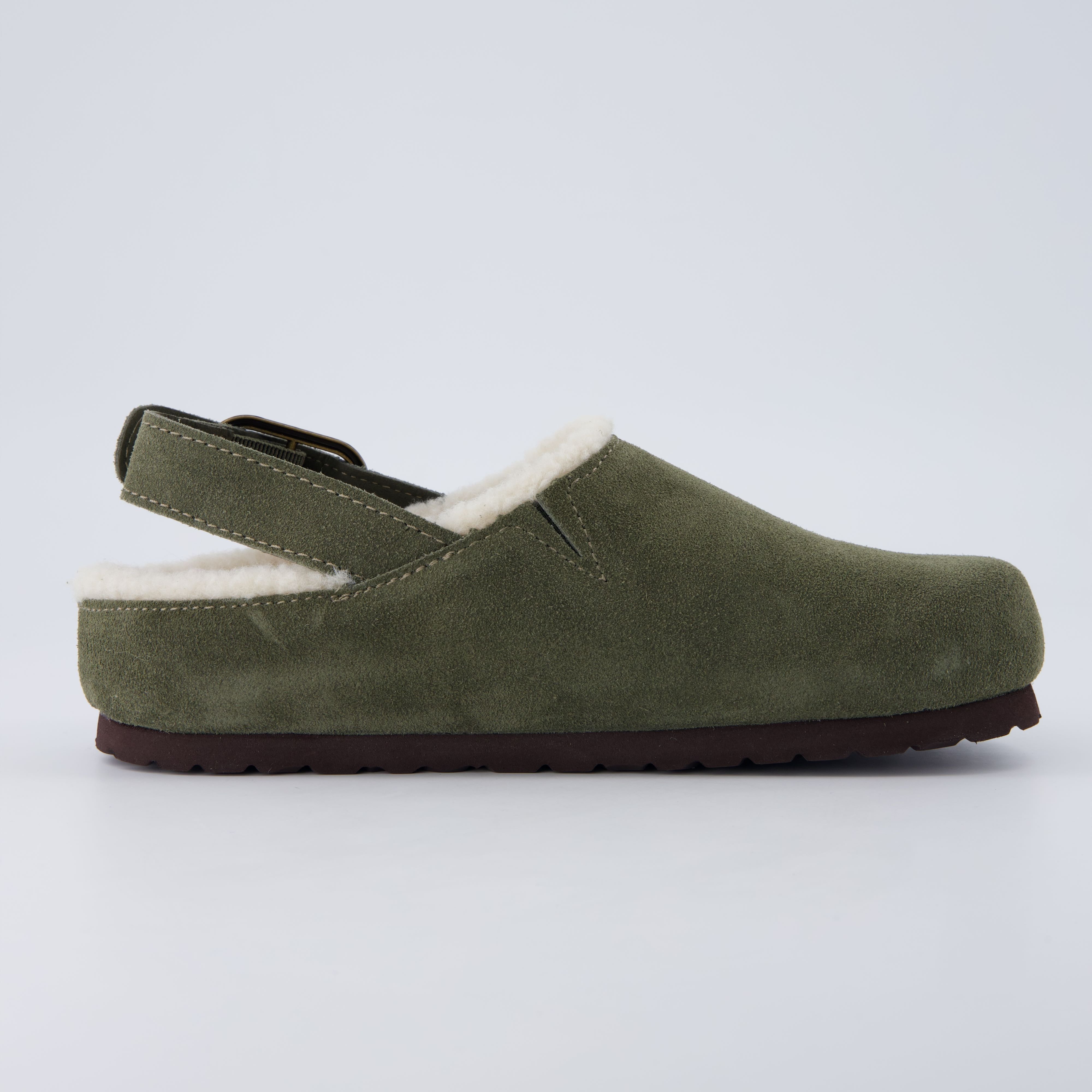 Luz Suede Clogs Khaki