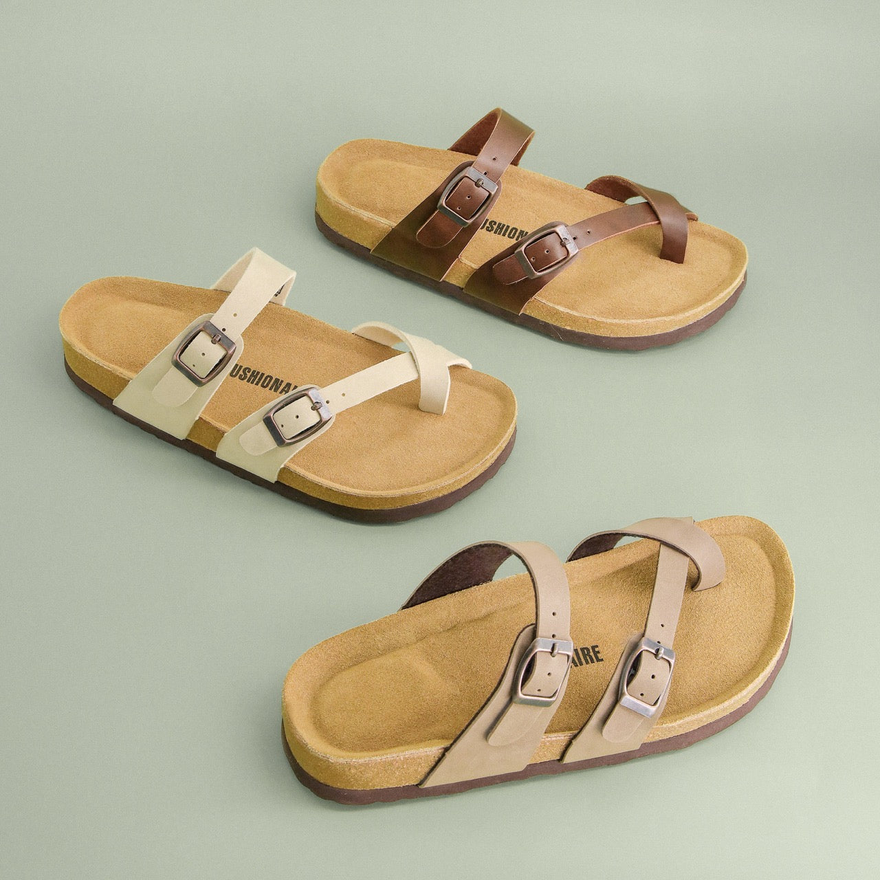 Luna Cork Footbed Sandal Stone
