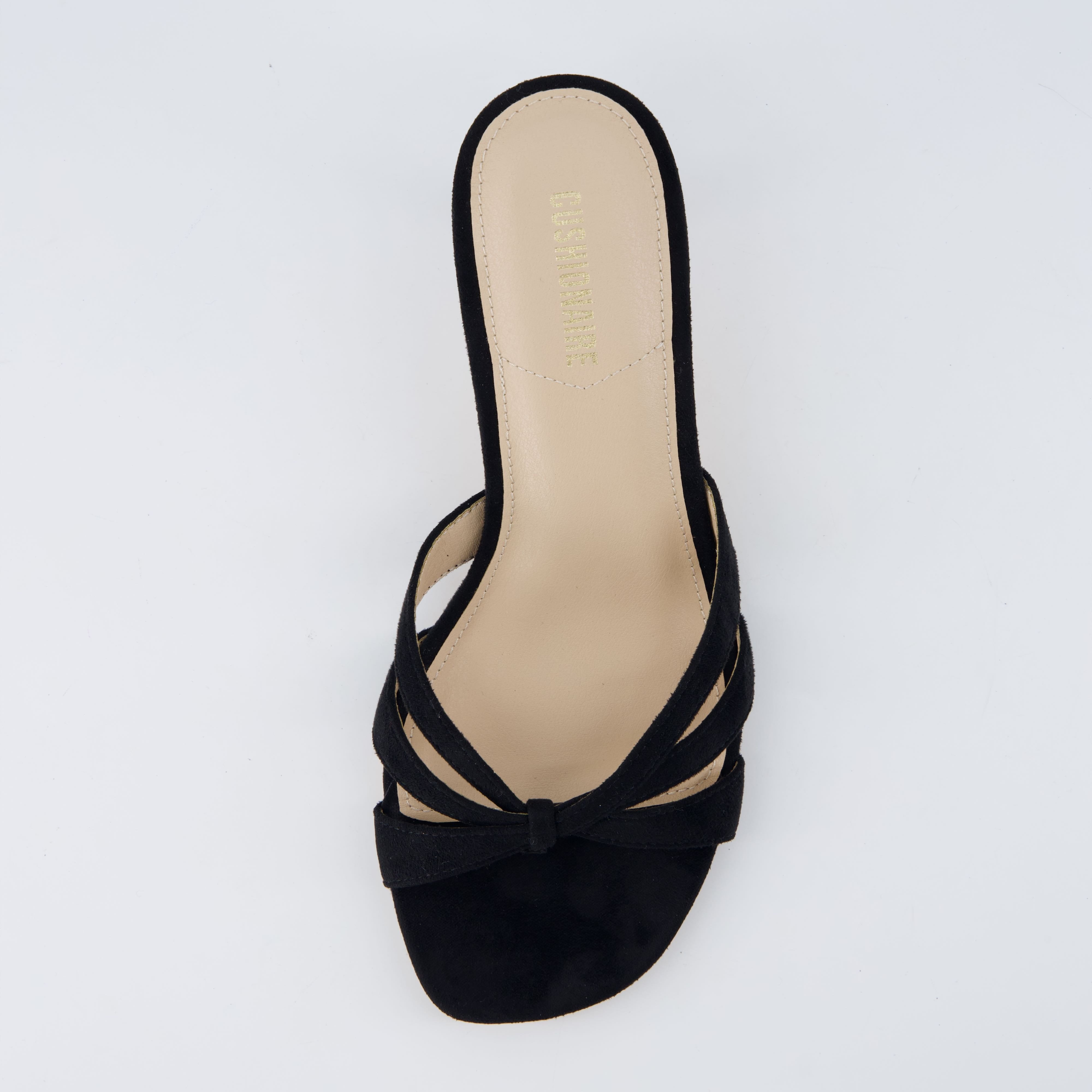 Malta Kitten Heel Sandals Black Microsuede
