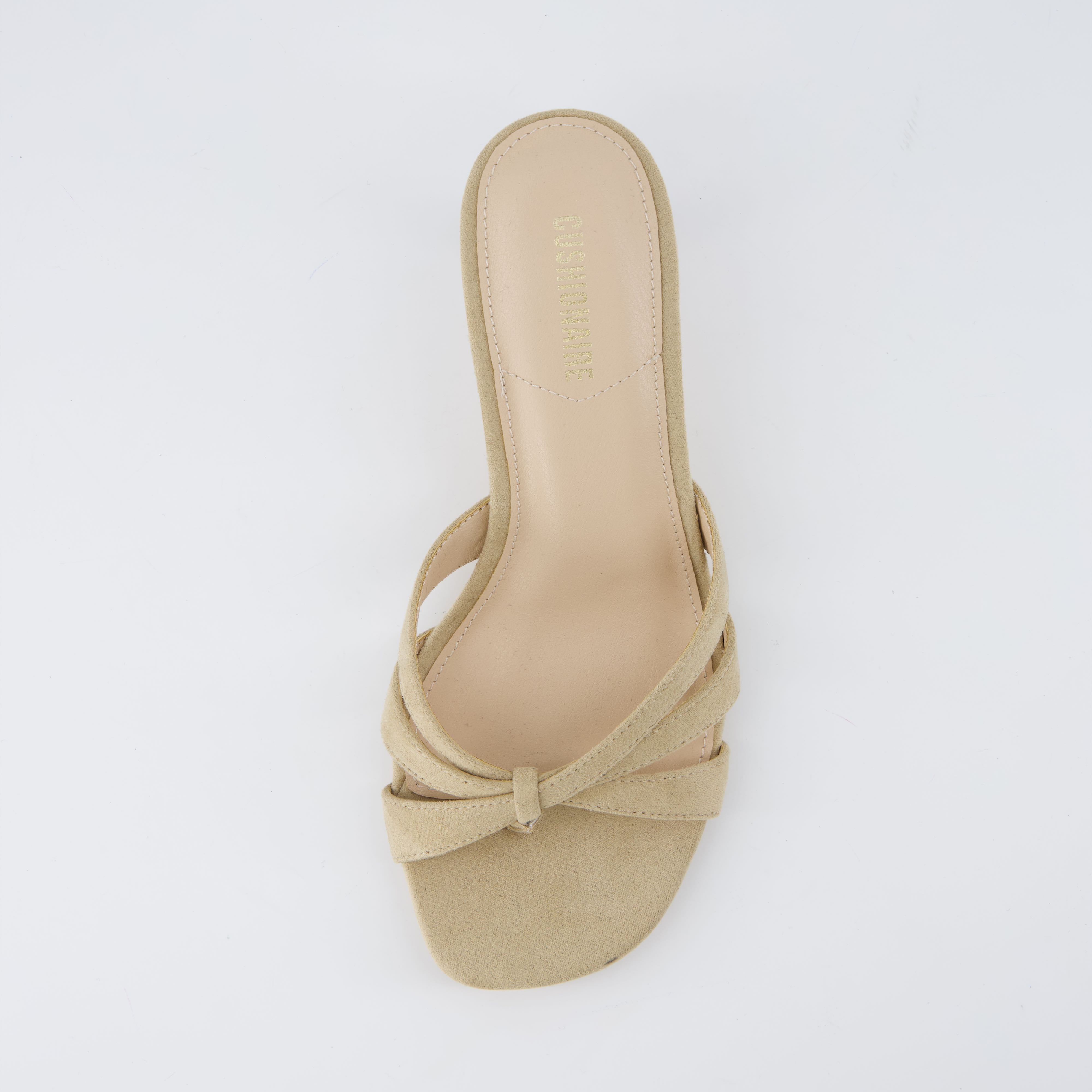 Malta Kitten Heel Sandals Ivory Microsuede