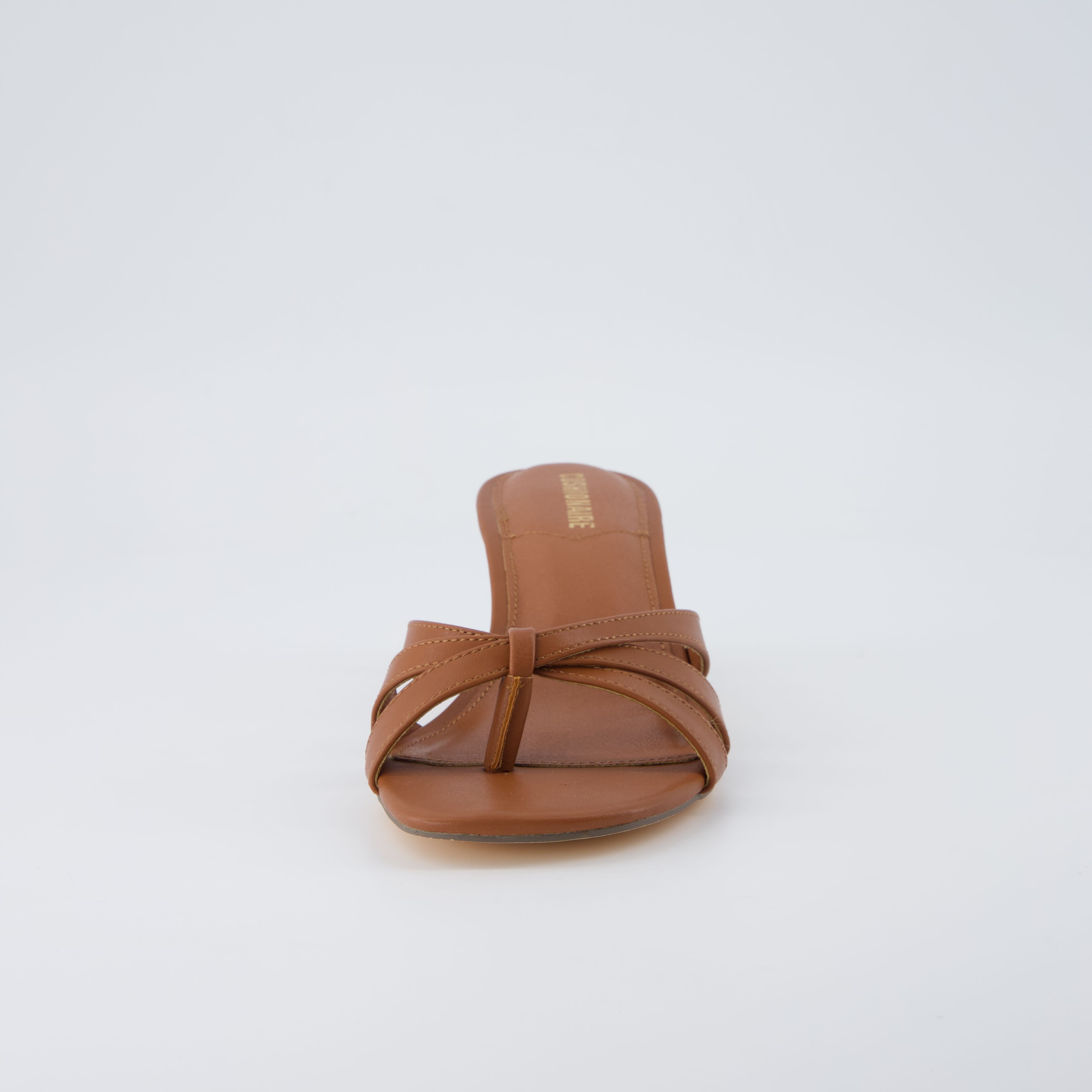 Malta Kitten Heel Sandals Whiskey Smooth