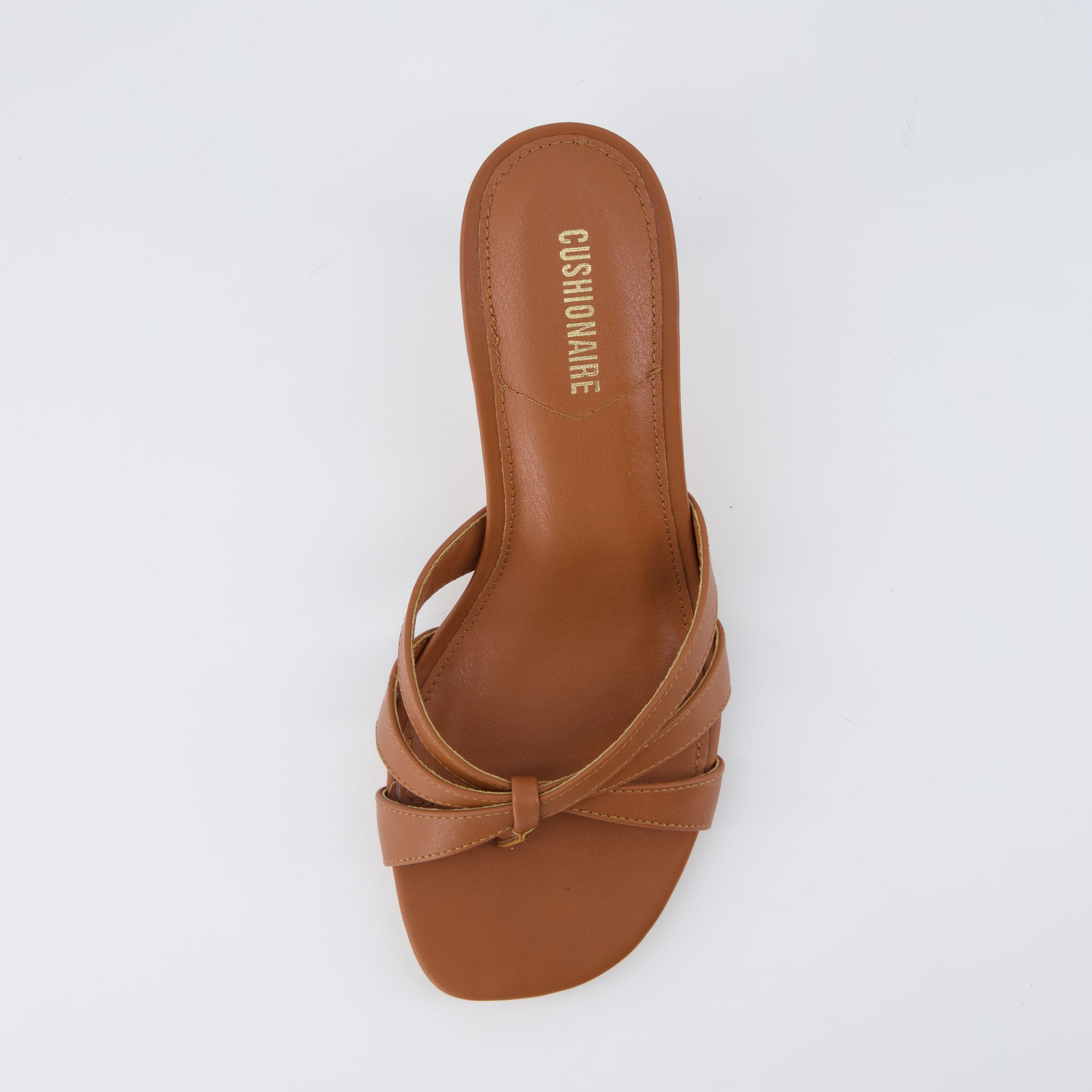Malta Kitten Heel Sandals Whiskey Smooth
